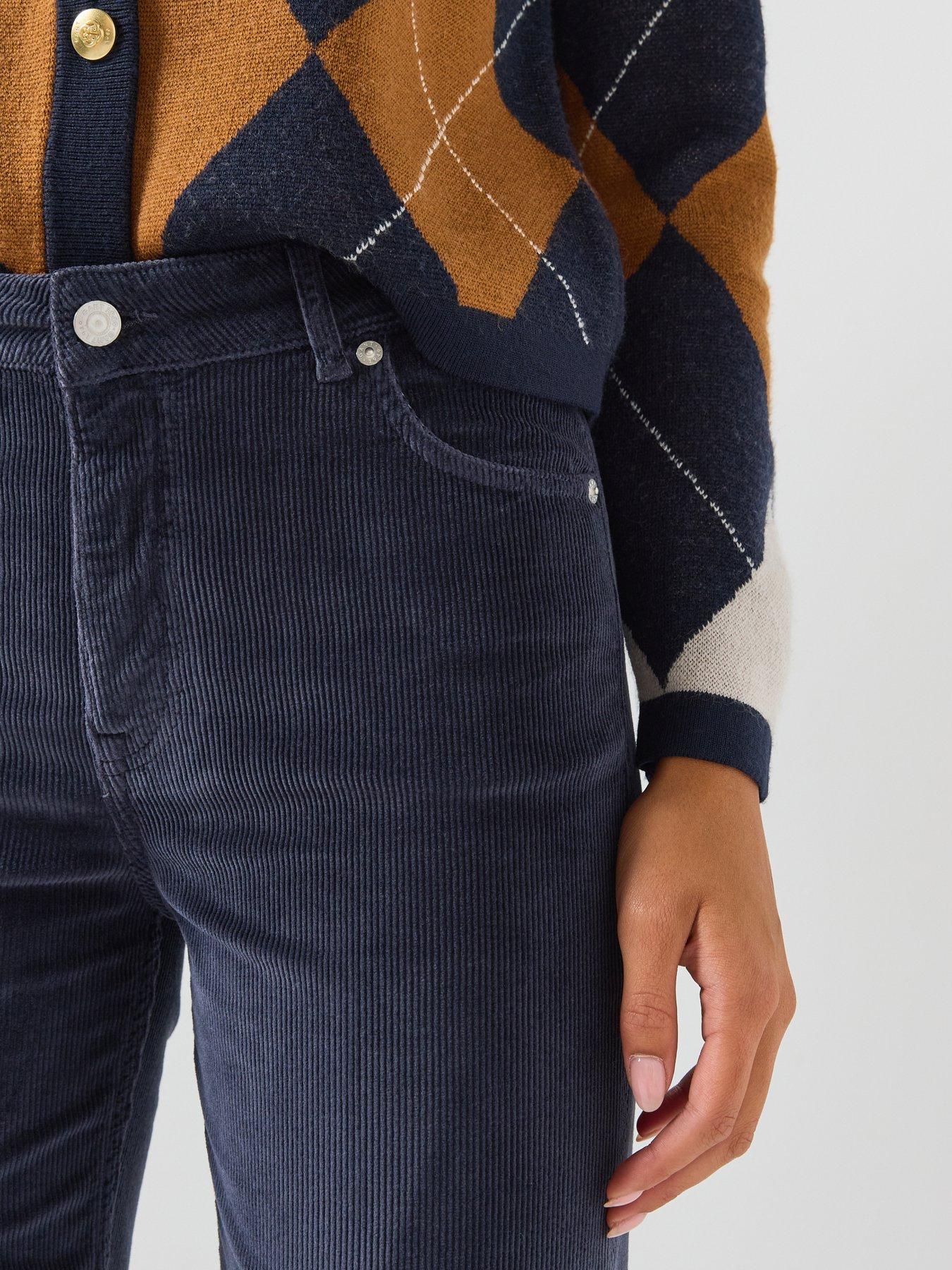 Image 4 of 6 of GANT Womens Corduroy Slim Flare Jeans - Blue