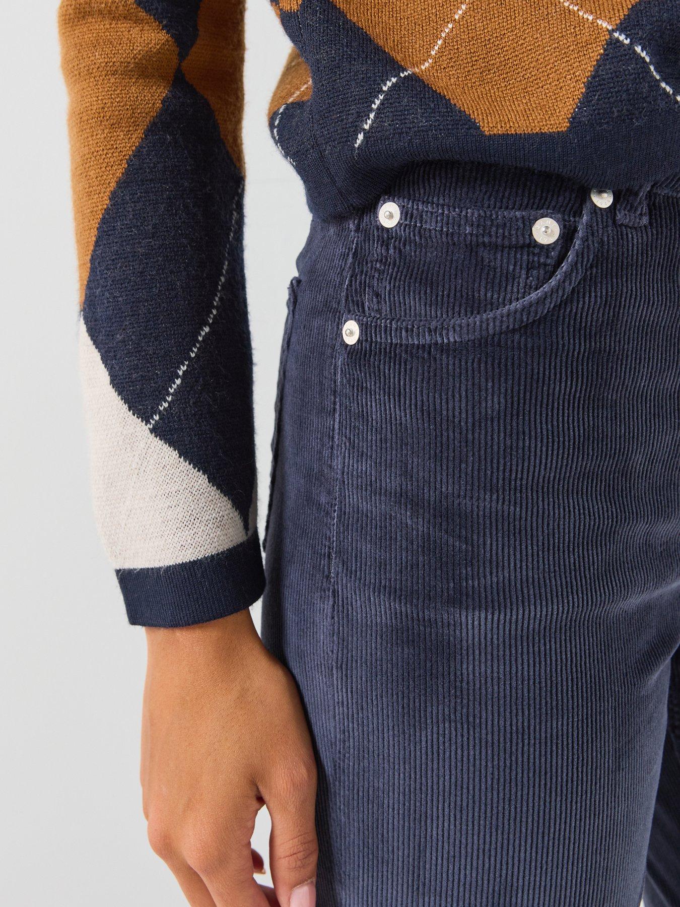 Image 6 of 6 of GANT Womens Corduroy Slim Flare Jeans - Blue