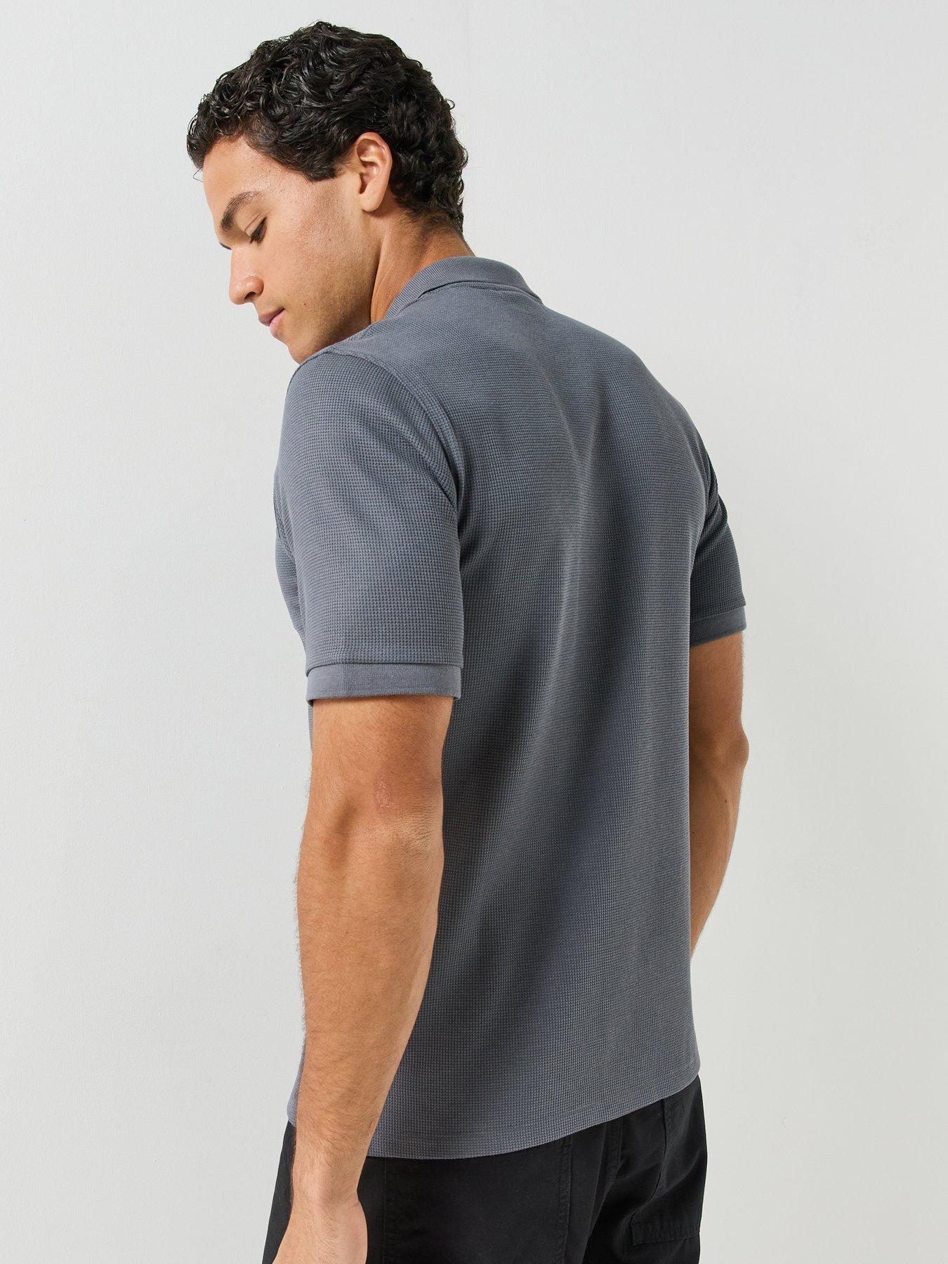 Image 2 of 6 of Jack & Jones Mens Stretch Pique Polo Shirt - Dark Grey