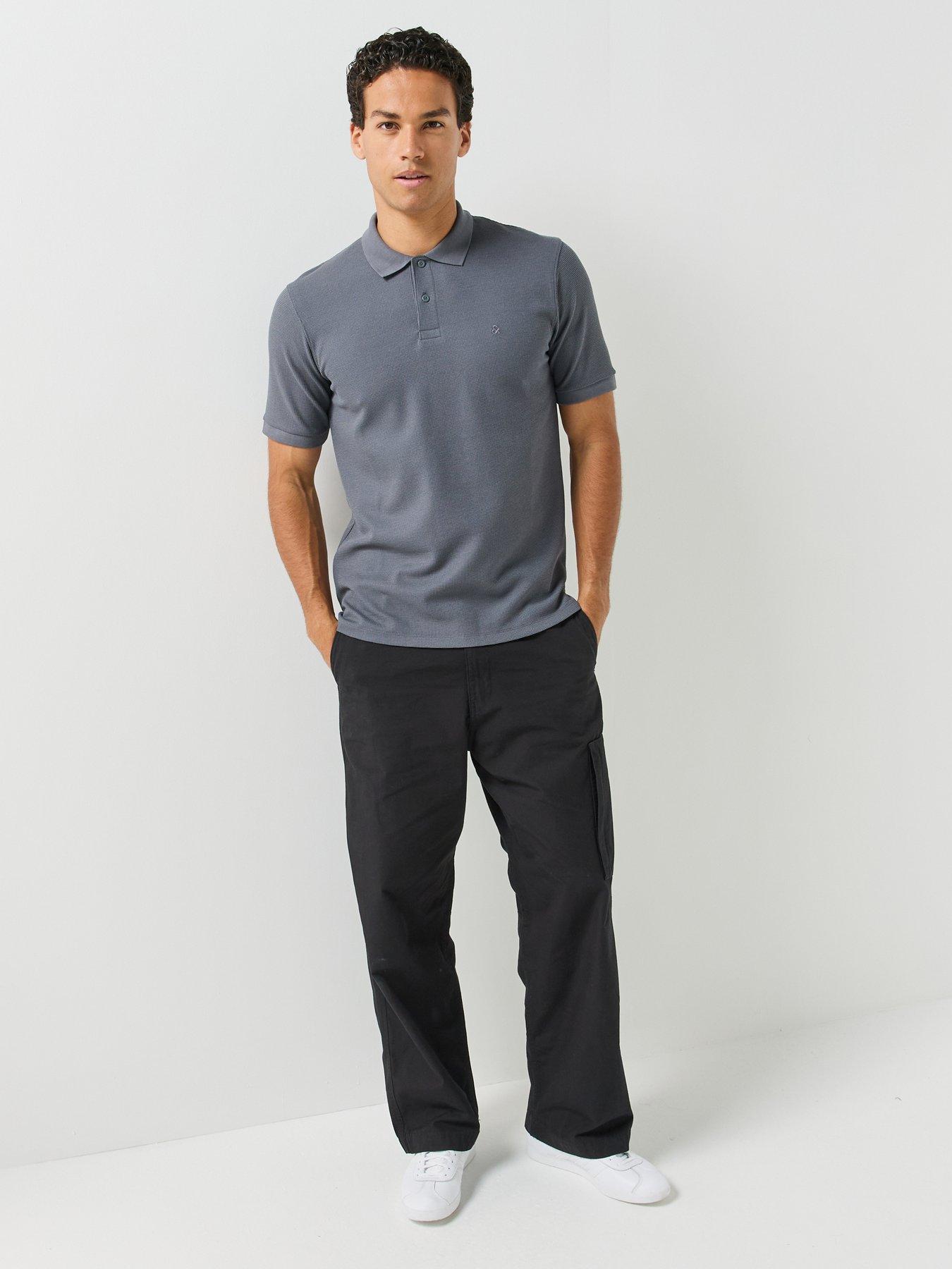 Image 3 of 6 of Jack & Jones Mens Stretch Pique Polo Shirt - Dark Grey