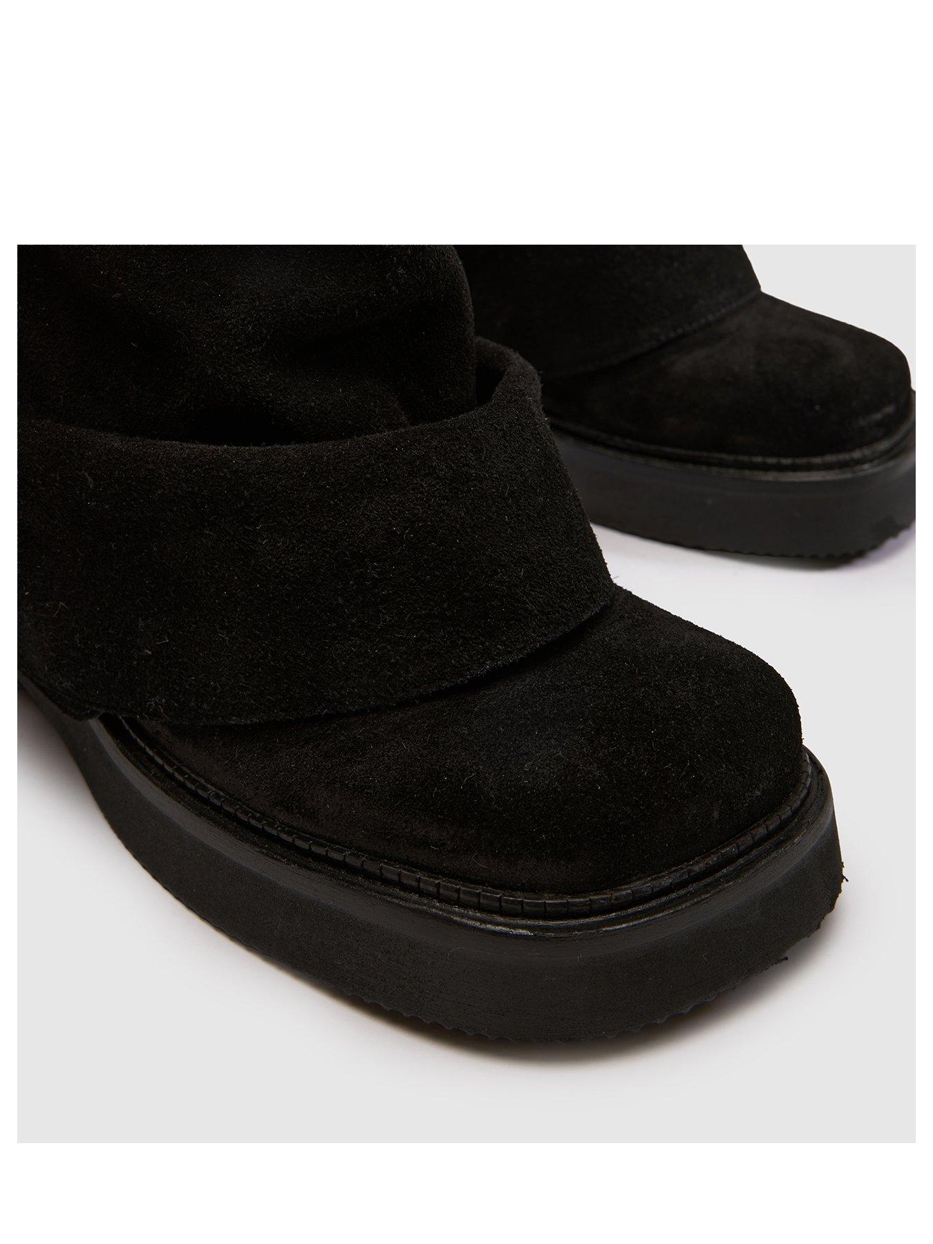 Image 3 of 4 of Schuh Denim Suede Buckle Skirt Boot
