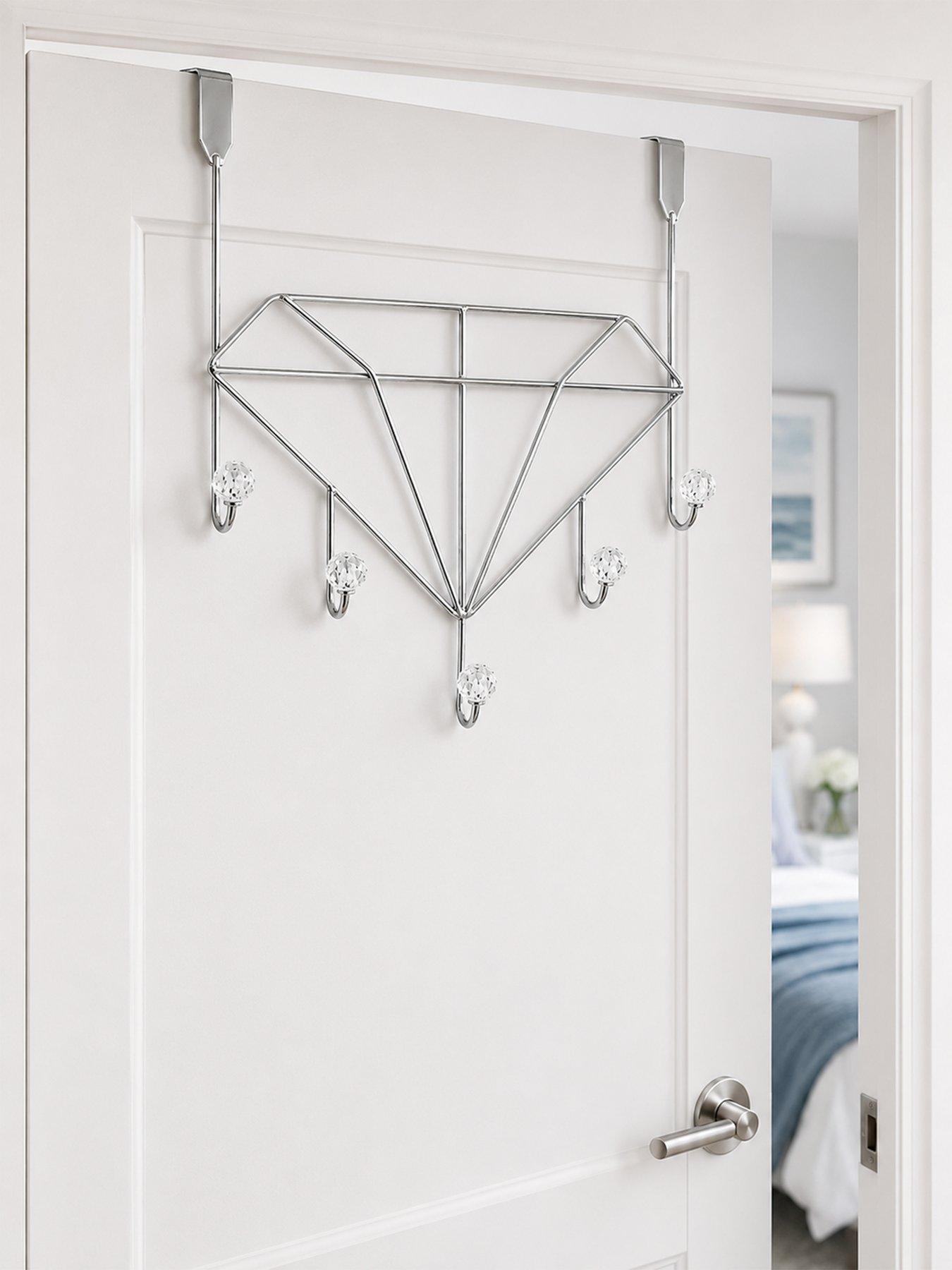 Showerdrape Showerdrape Diamonds Embellished Over Door Storage Hooks Chrome