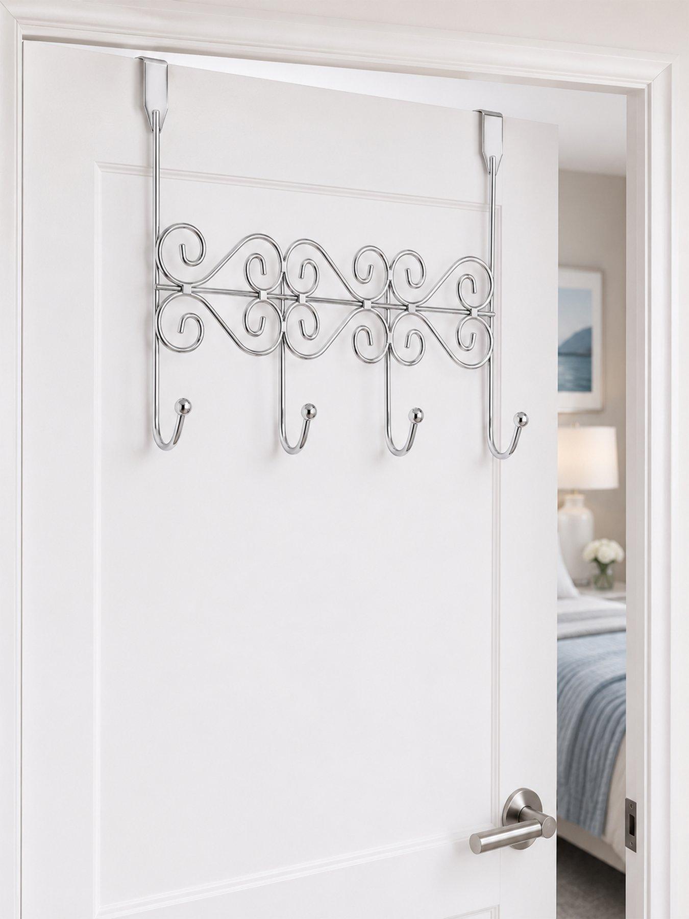 Showerdrape Showerdrape Swirls Chrome Over Door Storage Hooks