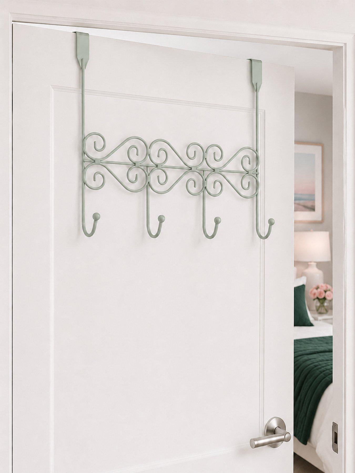 Showerdrape Showerdrape Swirls Sage Green Over Door Storage Hooks