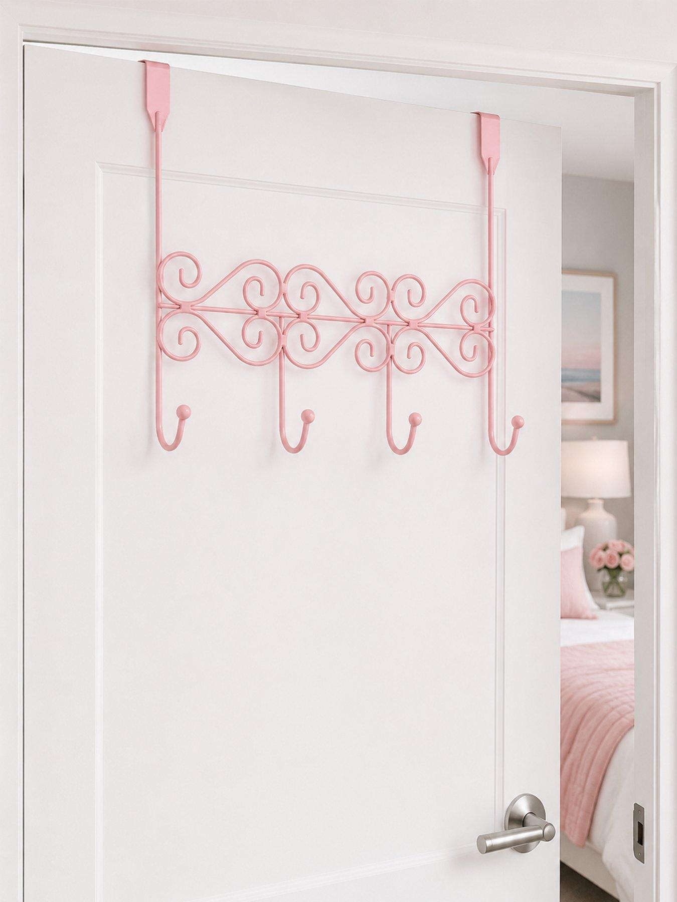 Showerdrape Showerdrape Swirls Pink Over Door Storage Hooks