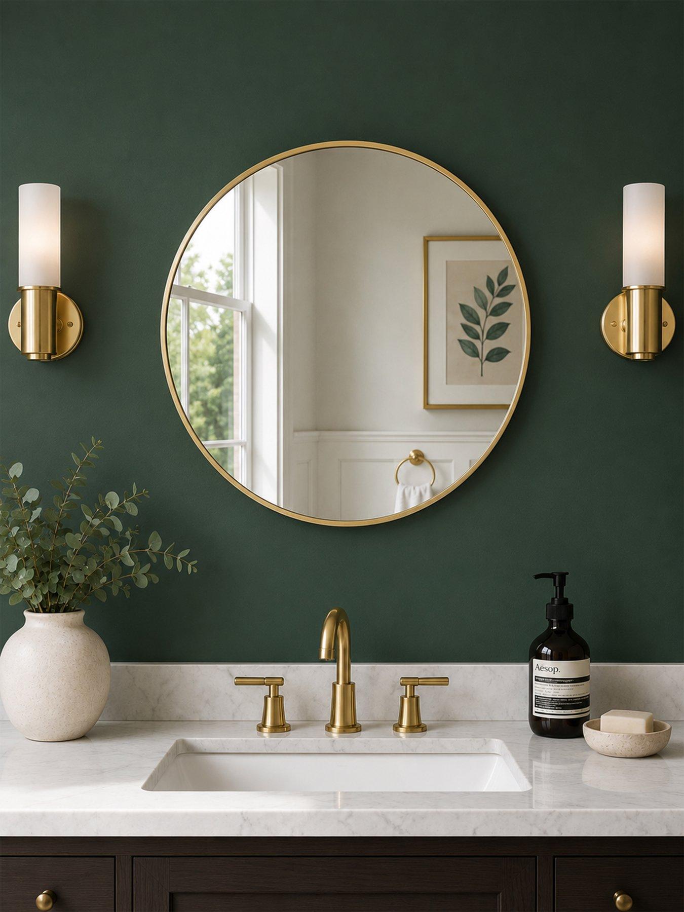 Showerdrape Showerdrape Woolwich Brushed Gold Framed Round Mirror 45x45cm