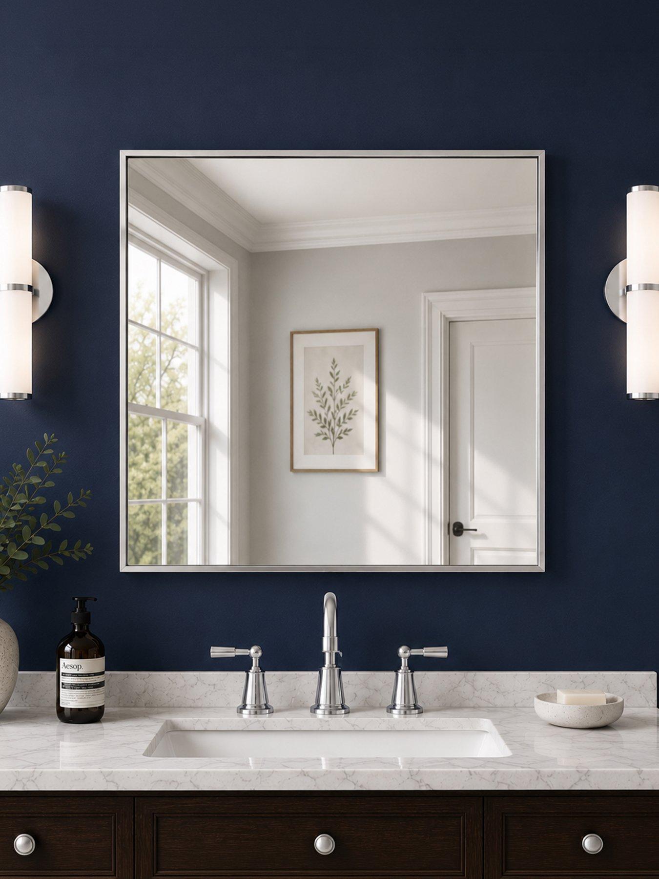 Showerdrape Showerdrape Paddington Brushed Chrome Framed Square Mirror 45x45cm
