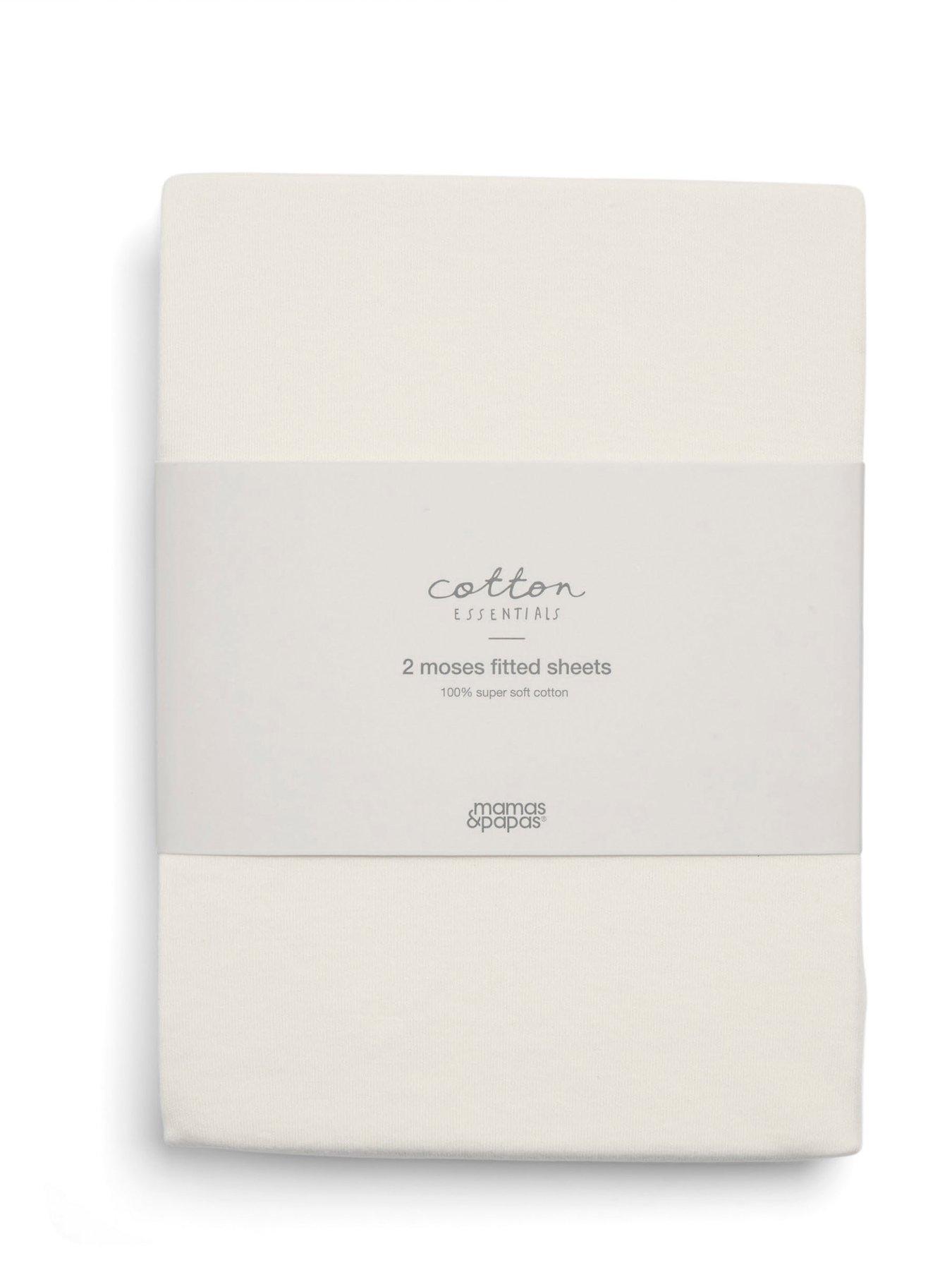 Image 3 of 3 of Mamas & Papas 2 Moses/Carrycot Fitted Sheets (35x78) Cream