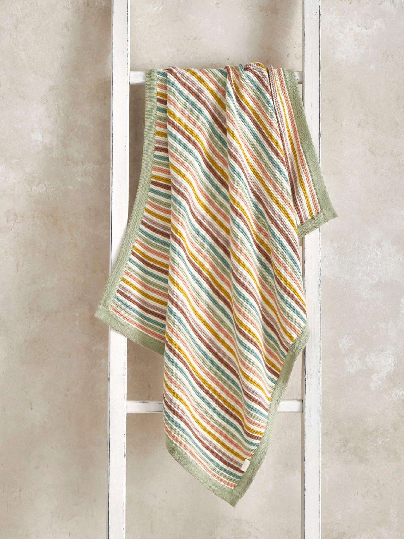 Image 1 of 4 of Mamas & Papas Knitted Blanket - Multi Colour Stripe