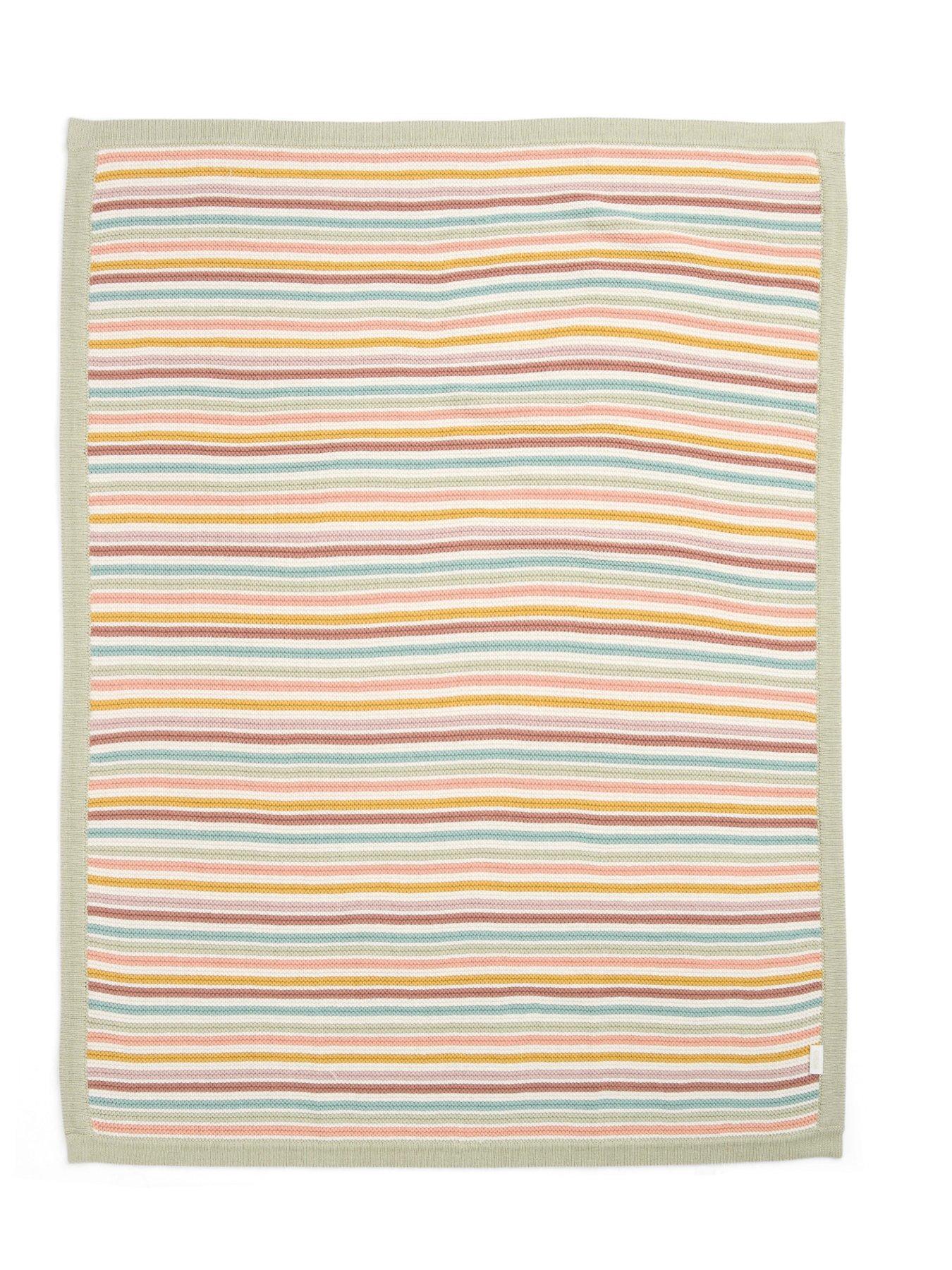 Image 3 of 4 of Mamas & Papas Knitted Blanket - Multi Colour Stripe