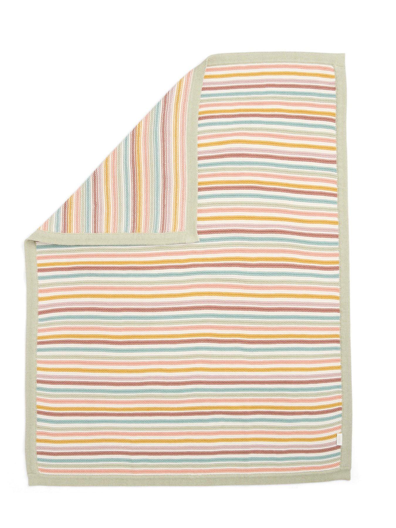 Image 4 of 4 of Mamas & Papas Knitted Blanket - Multi Colour Stripe