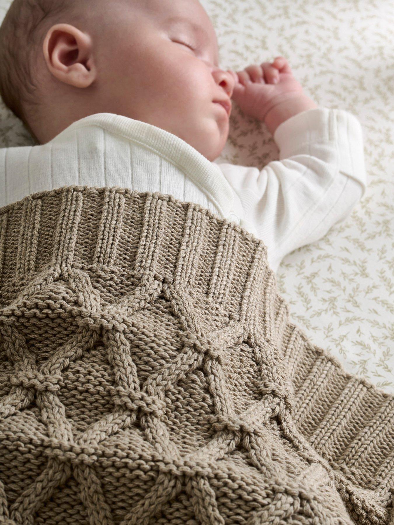 Image 1 of 7 of Mamas & Papas Knitted Blanket  - Diamond Mocha