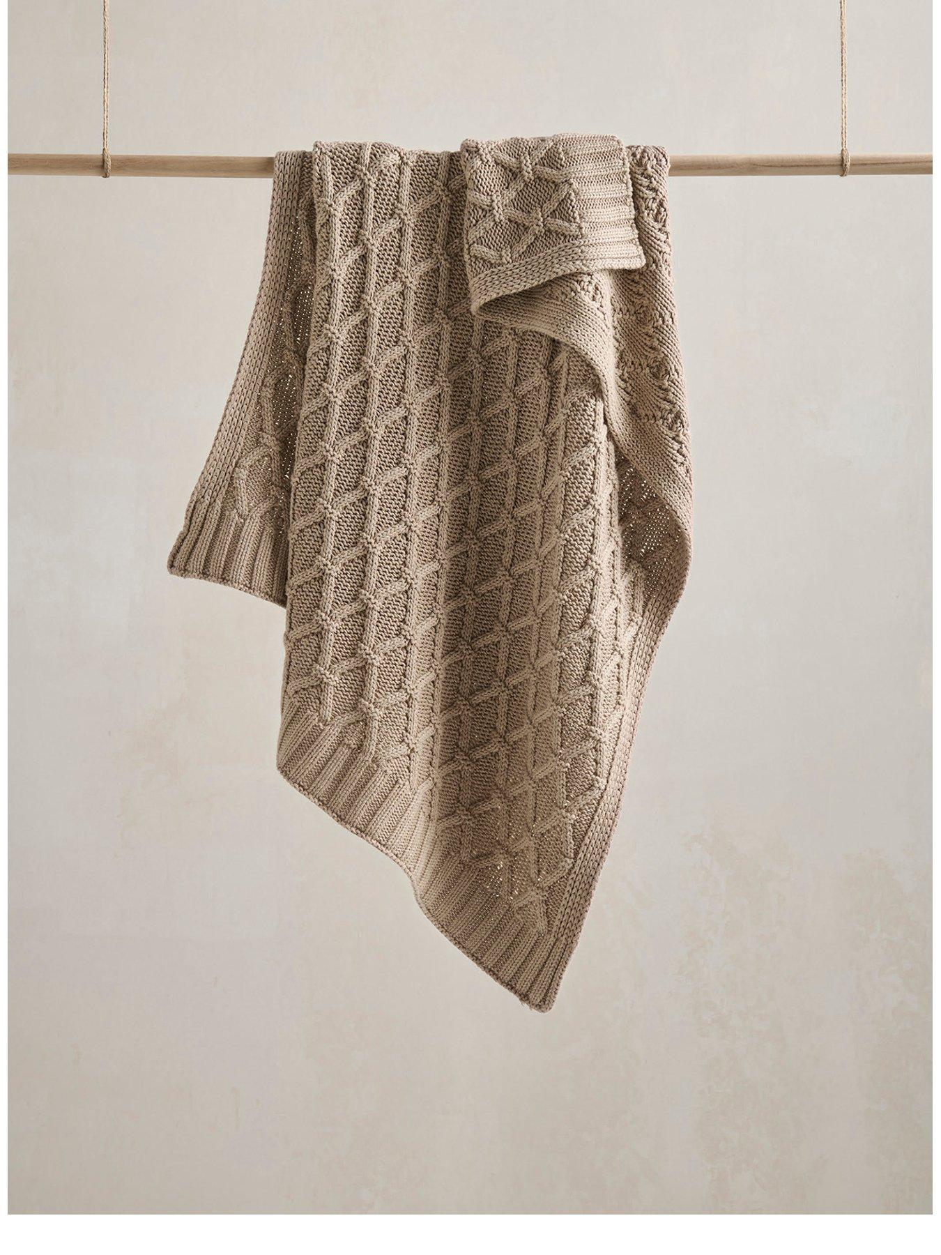Image 2 of 7 of Mamas & Papas Knitted Blanket  - Diamond Mocha