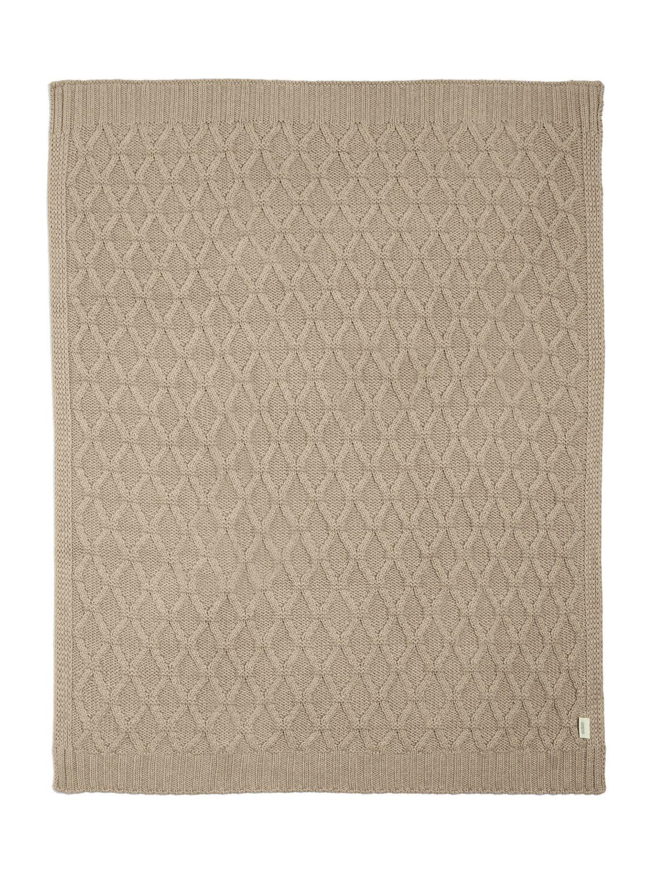 Image 4 of 7 of Mamas & Papas Knitted Blanket  - Diamond Mocha