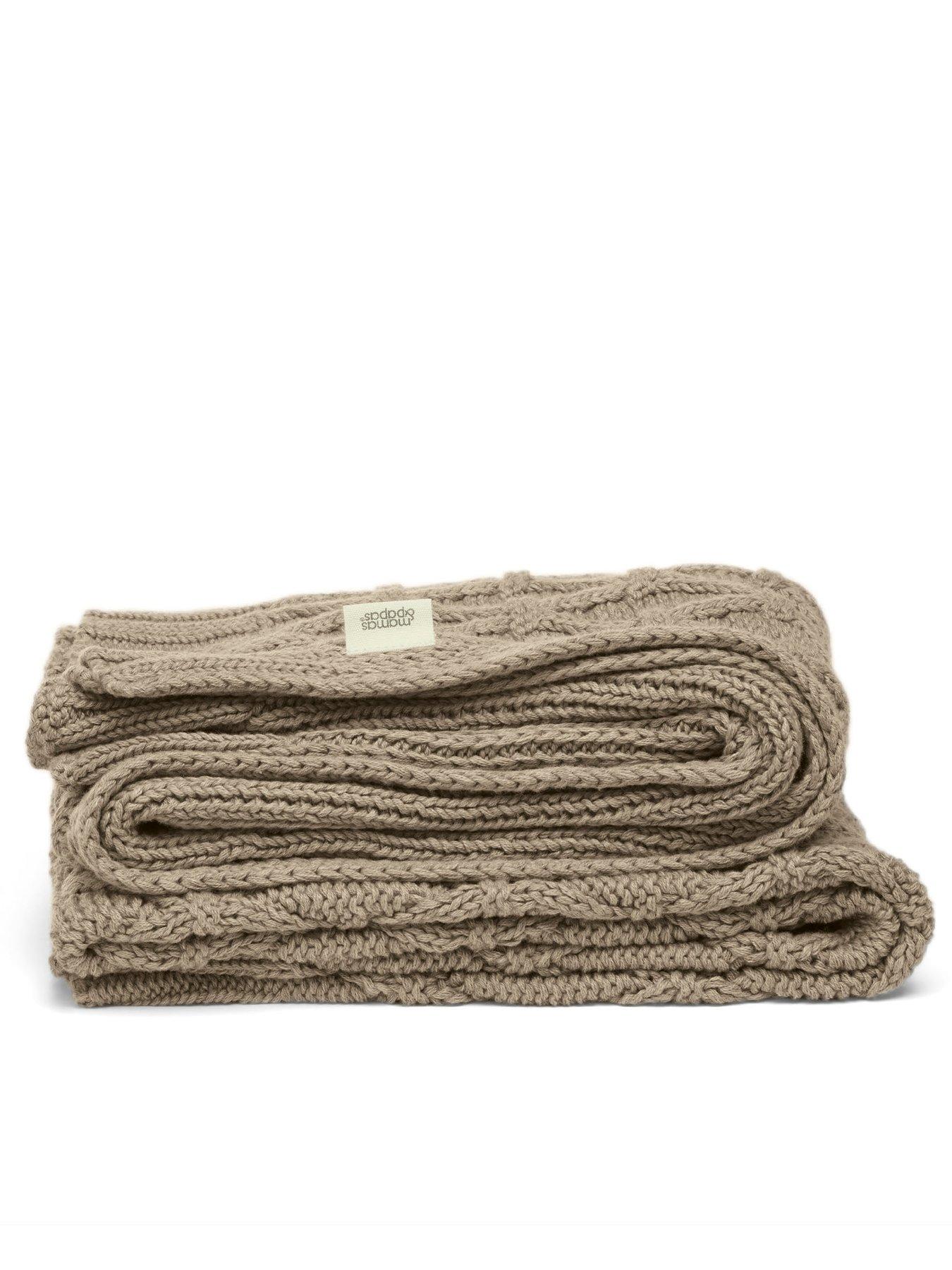 Image 5 of 7 of Mamas & Papas Knitted Blanket  - Diamond Mocha