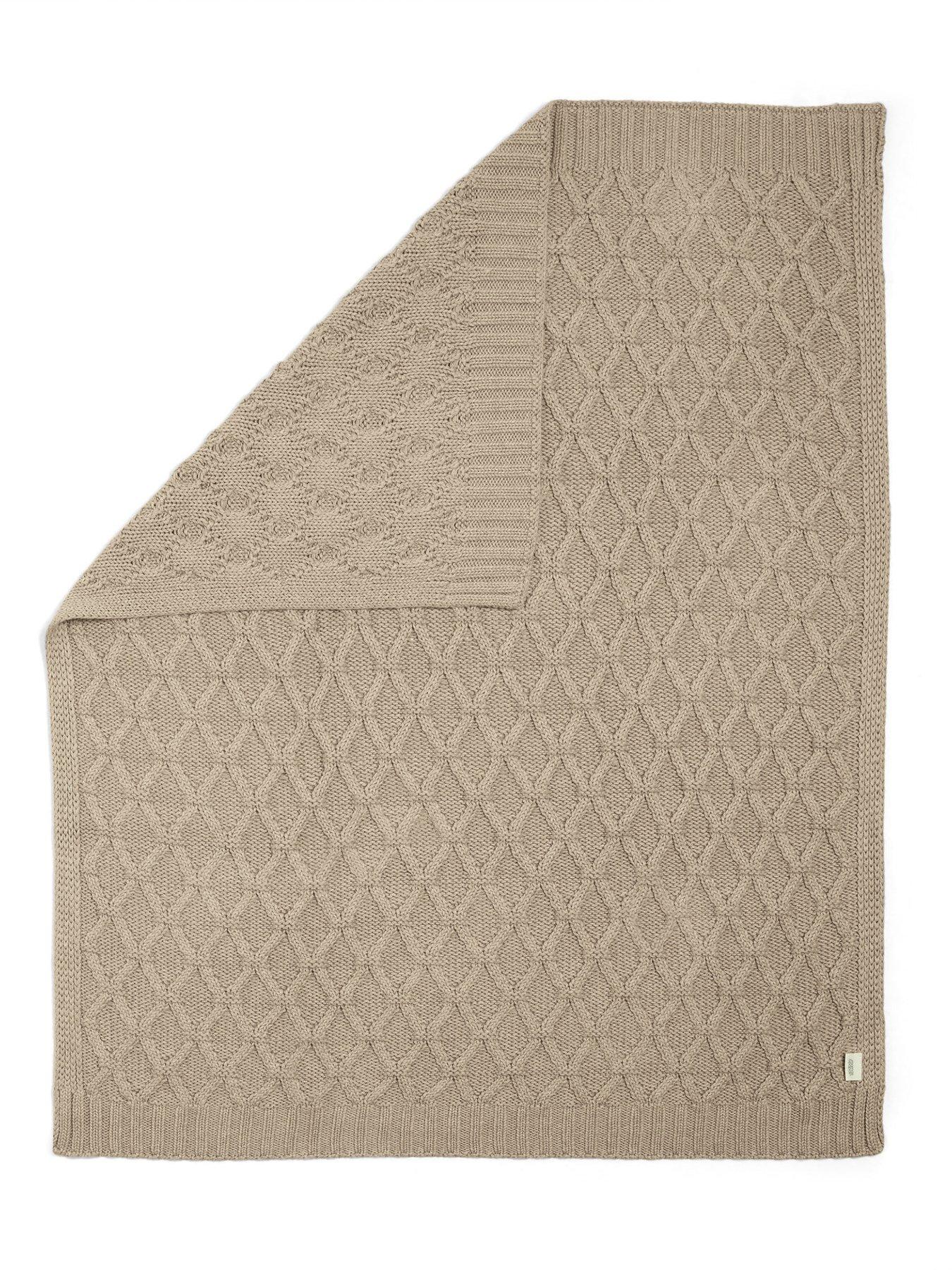 Image 6 of 7 of Mamas & Papas Knitted Blanket  - Diamond Mocha