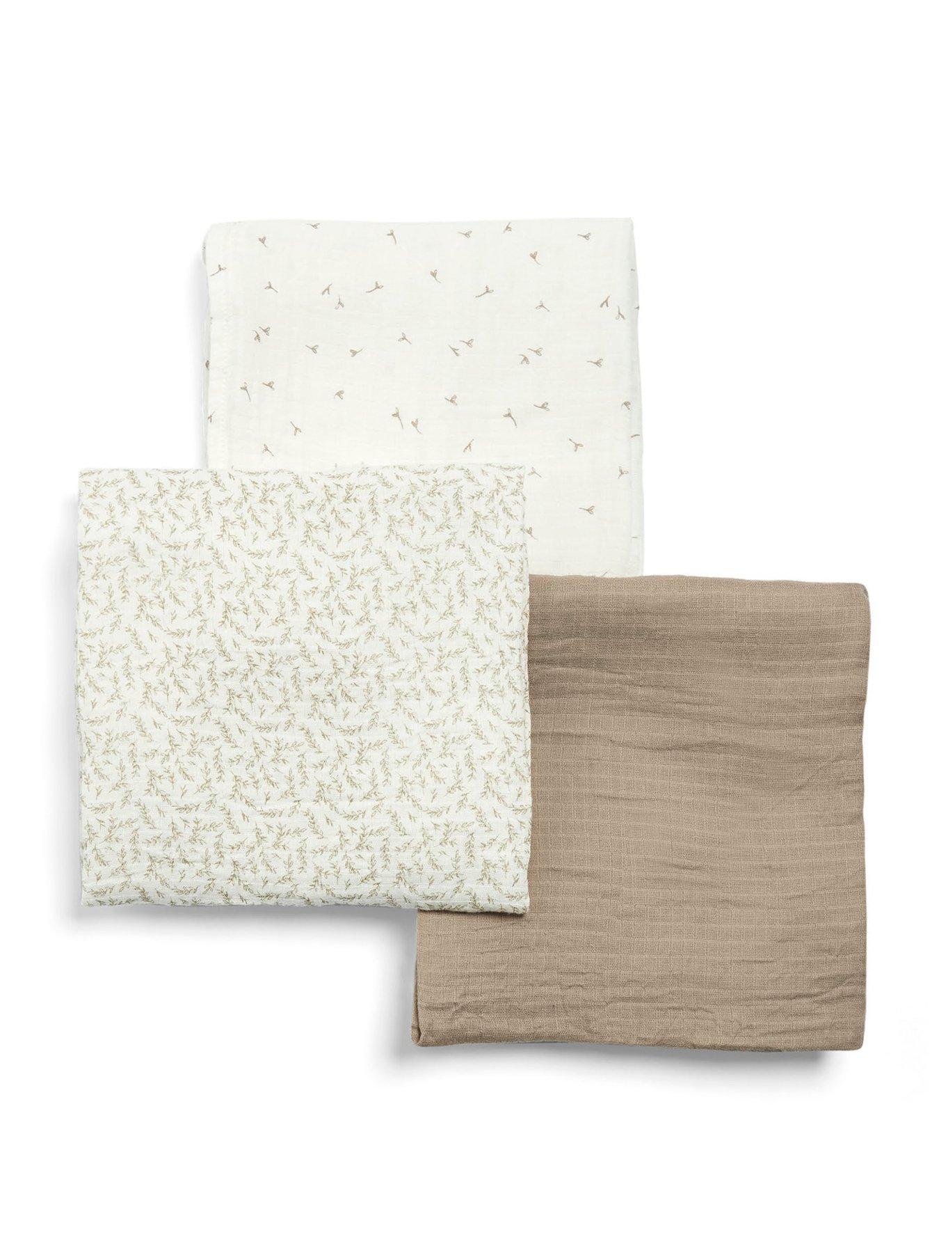 Image 2 of 3 of Mamas & Papas 3 Pack Large Muslin Squares - Seedling