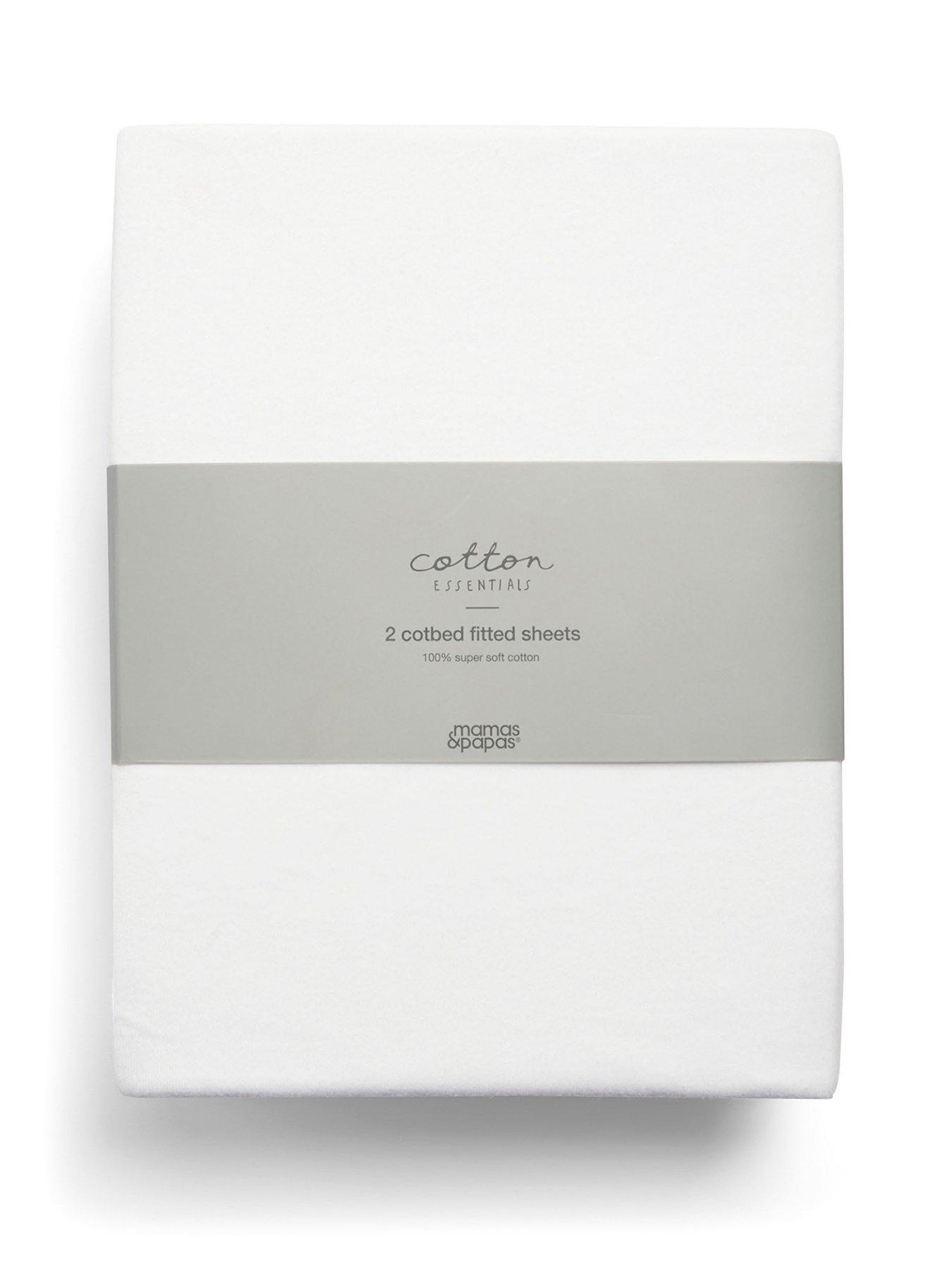 Image 2 of 3 of Mamas & Papas 2 Cot Bed Fitted Sheets (70x142cm) - White