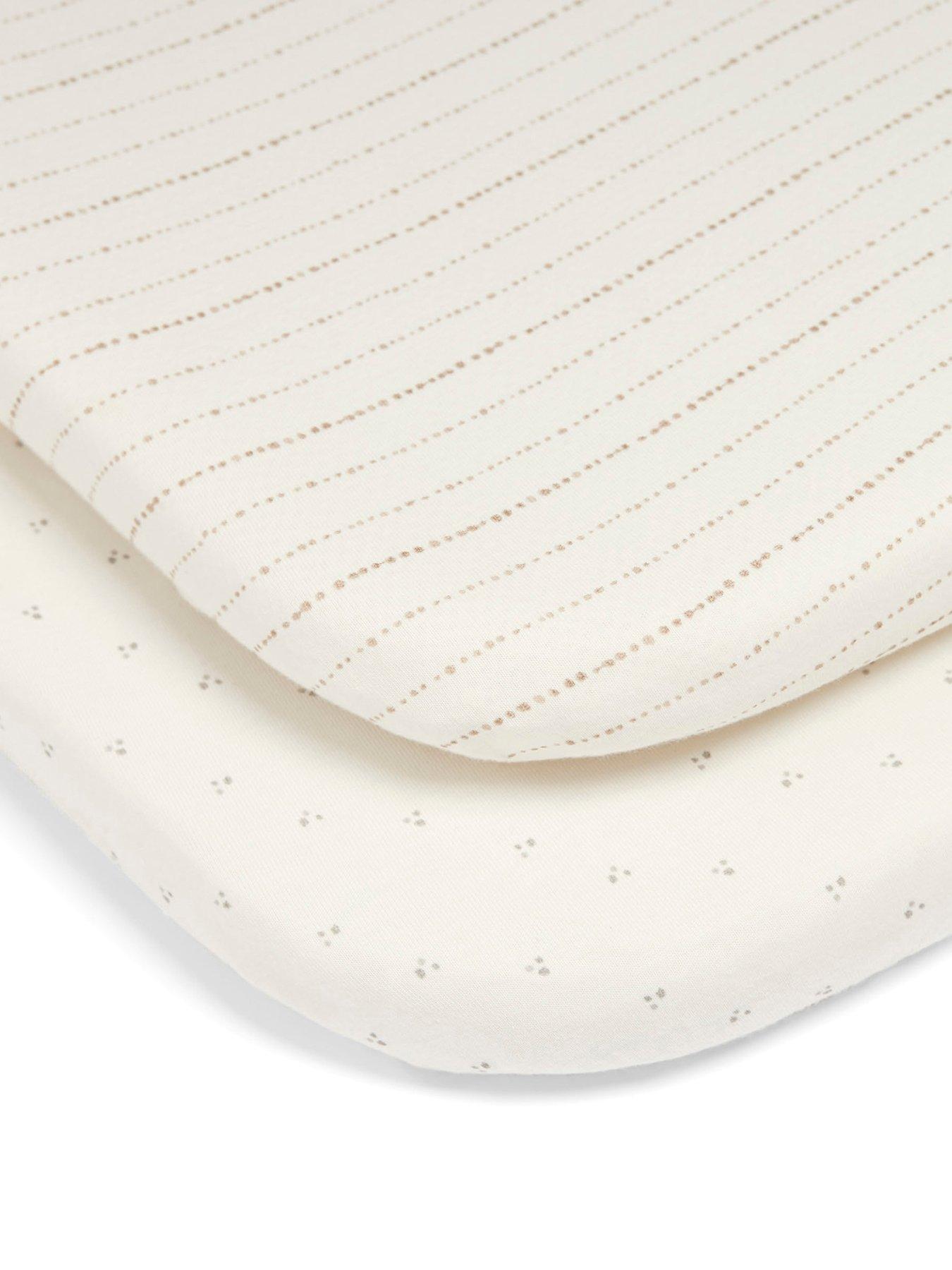 Image 3 of 3 of Mamas & Papas 2 Lua Crib Fitted Sheets (87x50cm) Oatmeal