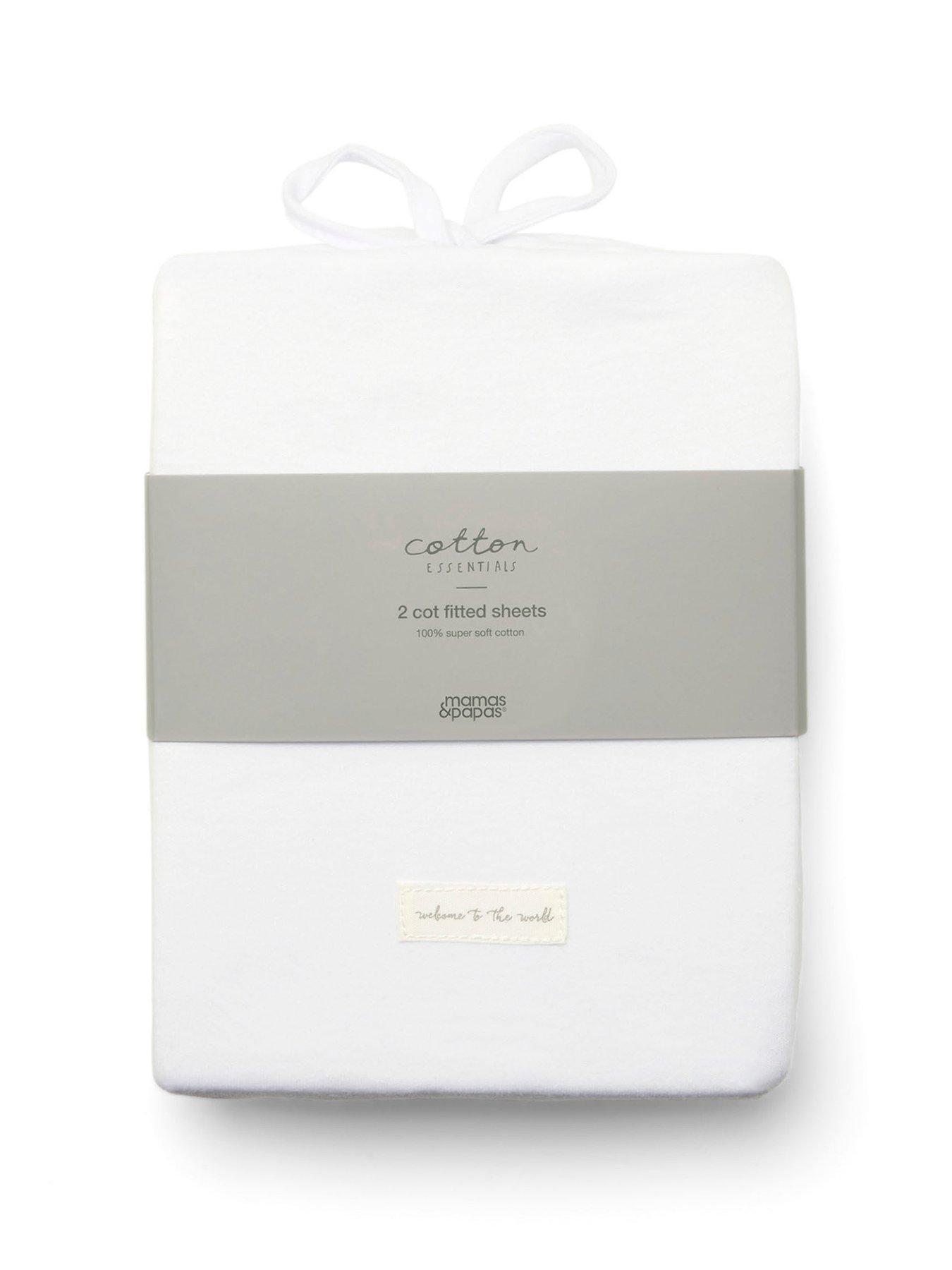 Image 2 of 3 of Mamas & Papas 2 Cot Fitted Sheets (63x127cm) White
