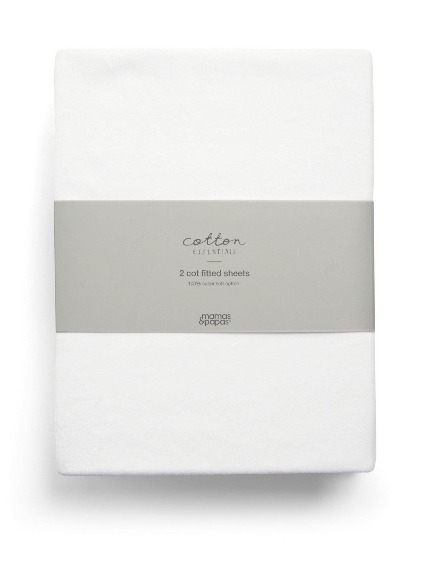 Image 3 of 3 of Mamas & Papas 2 Cot Fitted Sheets (63x127cm) White