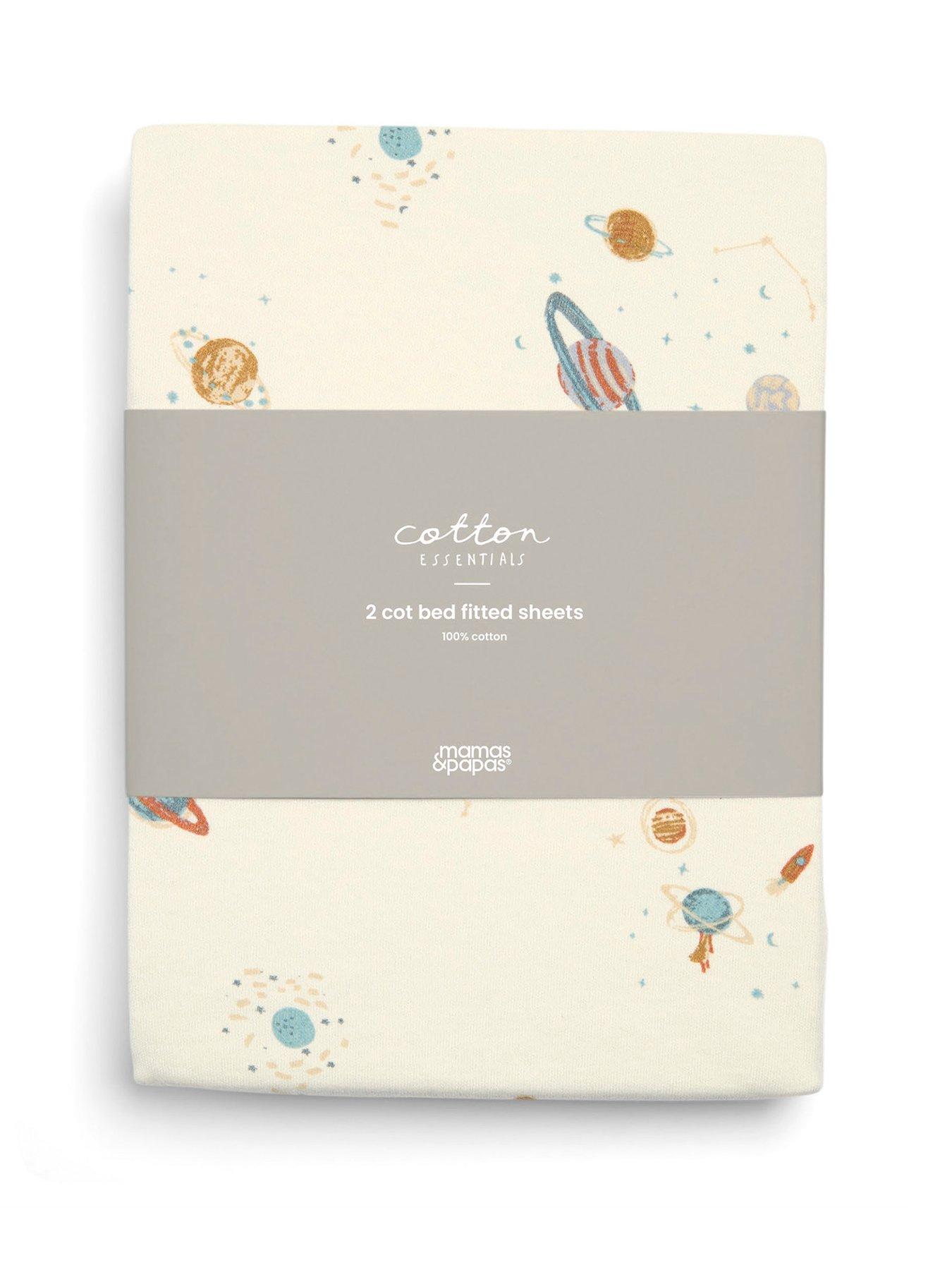 Image 2 of 5 of Mamas & Papas 2 Cot Bed Fitted Sheets - Planets