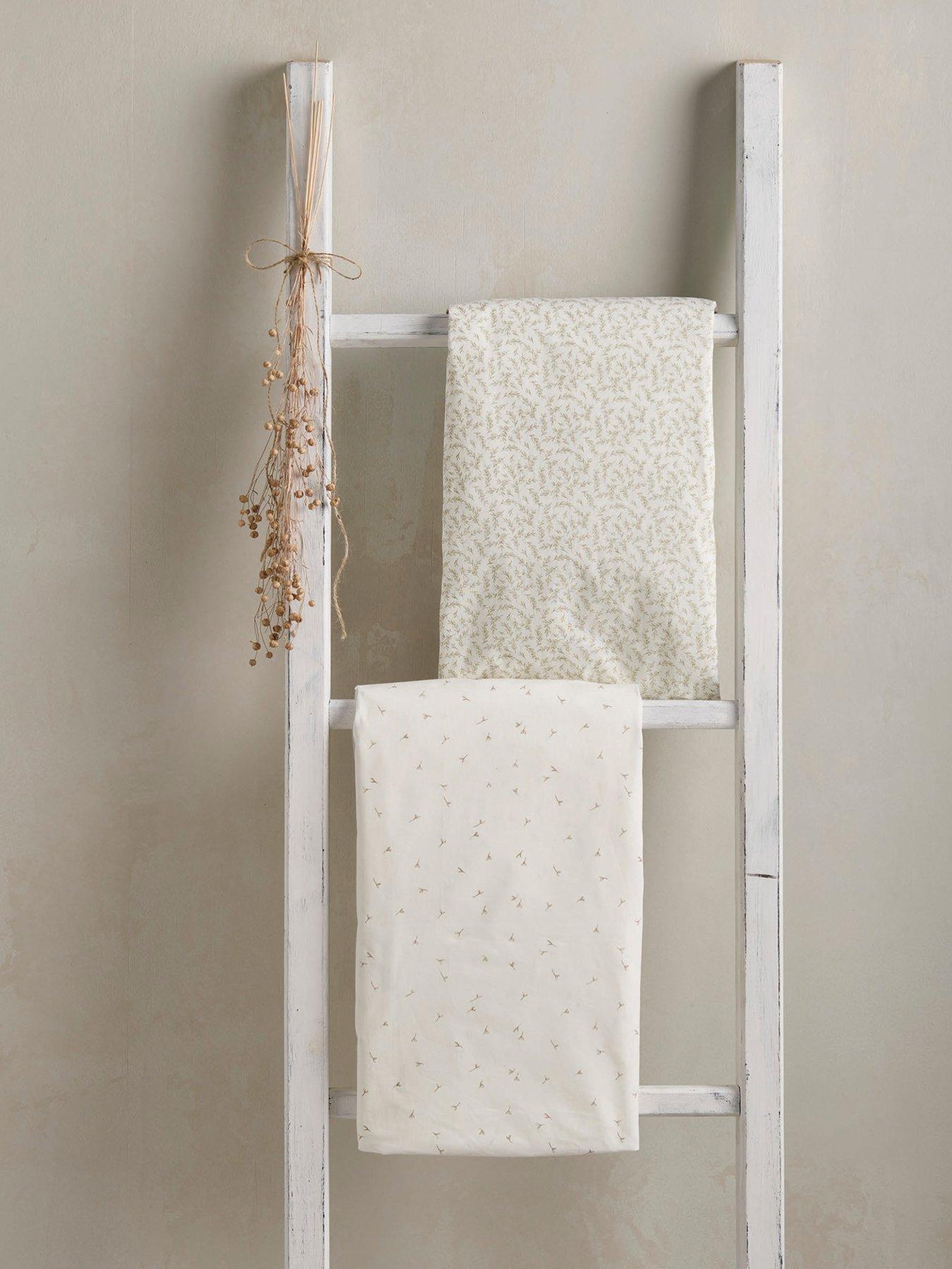 Image 1 of 5 of Mamas & Papas 2 Cot Bed Fitted Sheets - Seed/Leaf
