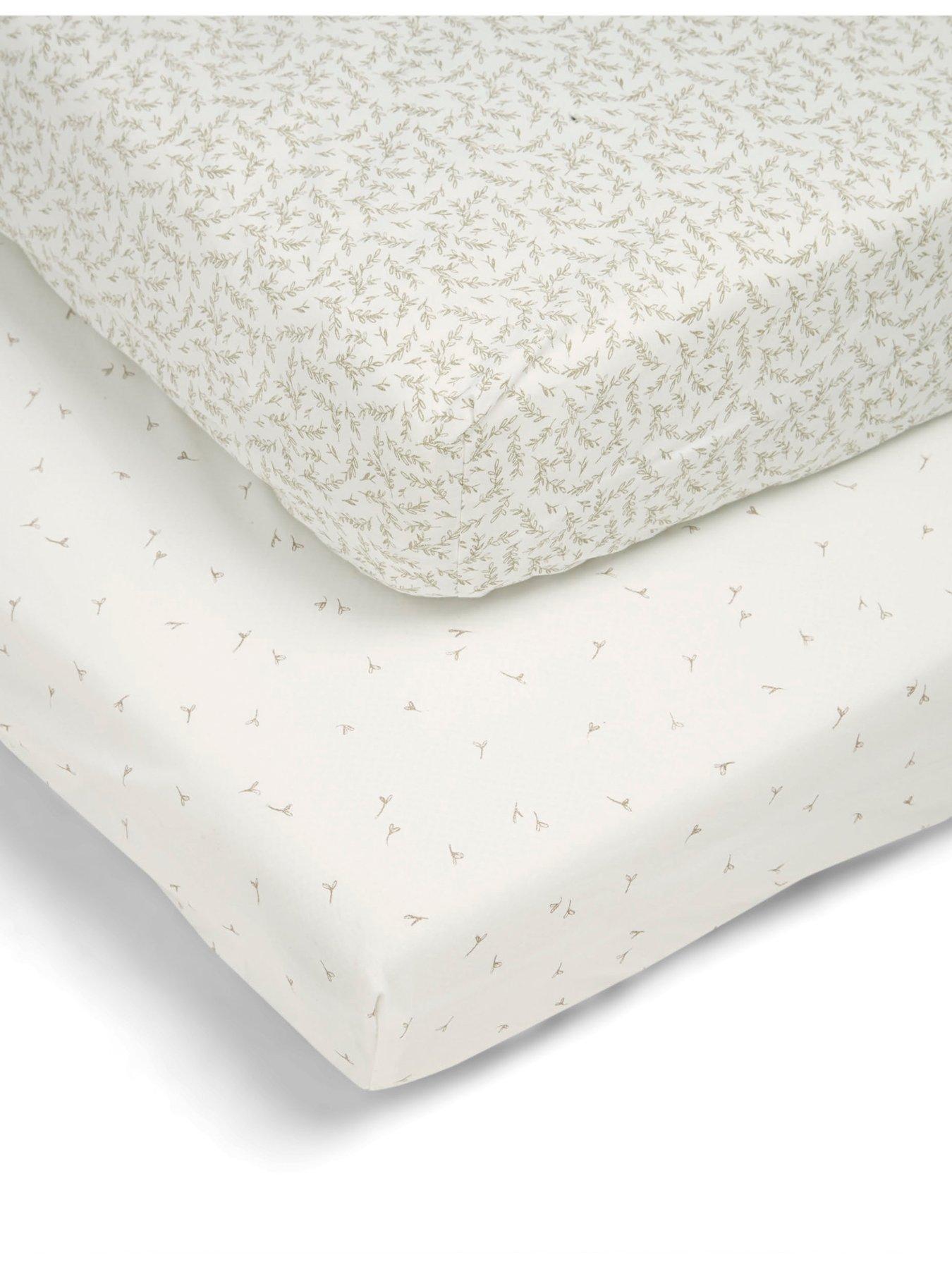 Image 3 of 5 of Mamas & Papas 2 Cot Bed Fitted Sheets - Seed/Leaf