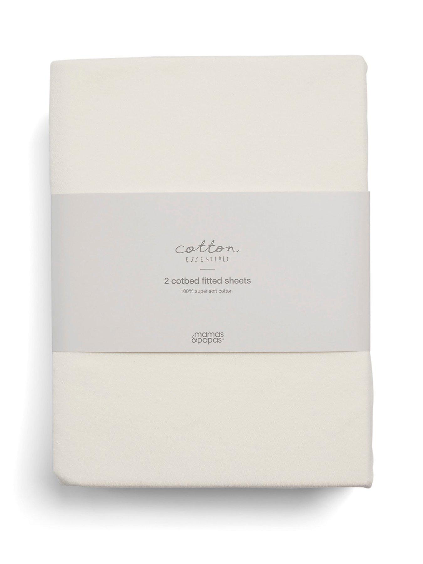 Image 2 of 4 of Mamas & Papas 2 Cot Bed Fitted Sheets (70x142cm) - Cream