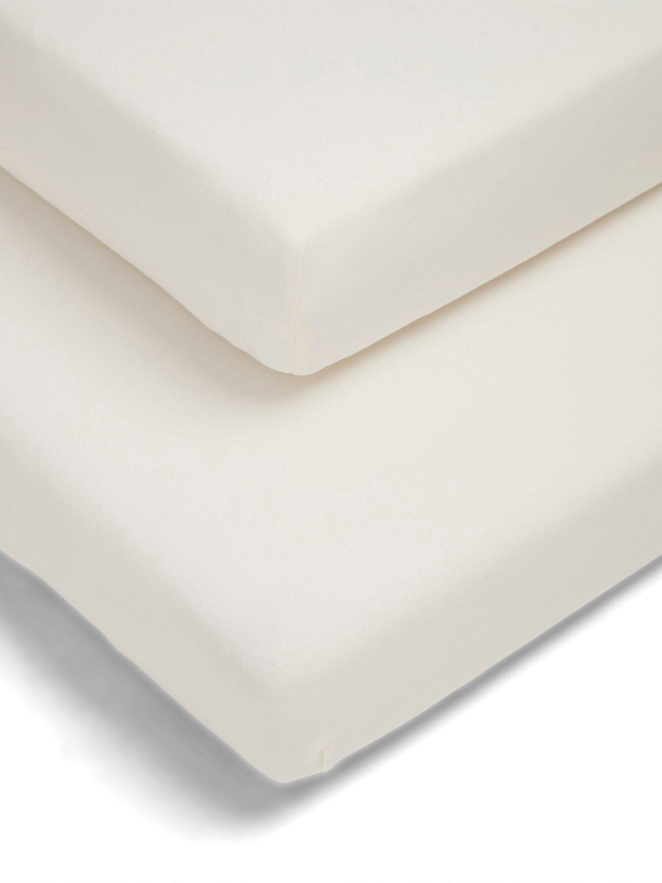 Image 3 of 4 of Mamas & Papas 2 Cot Bed Fitted Sheets (70x142cm) - Cream