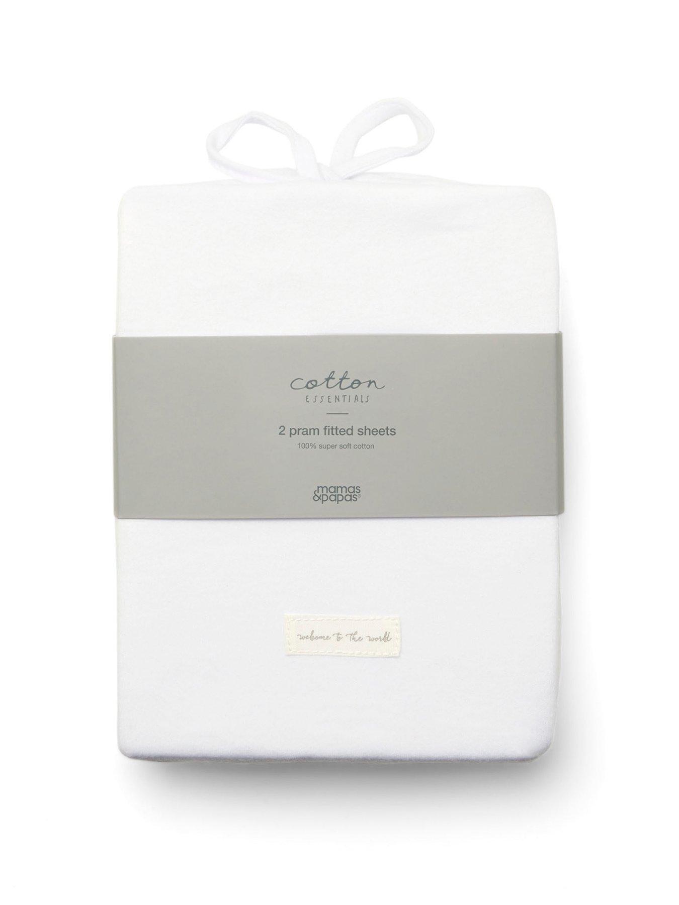 Image 2 of 3 of Mamas & Papas 2 Moses/Carrycot Fitted Sheets (35x78) White