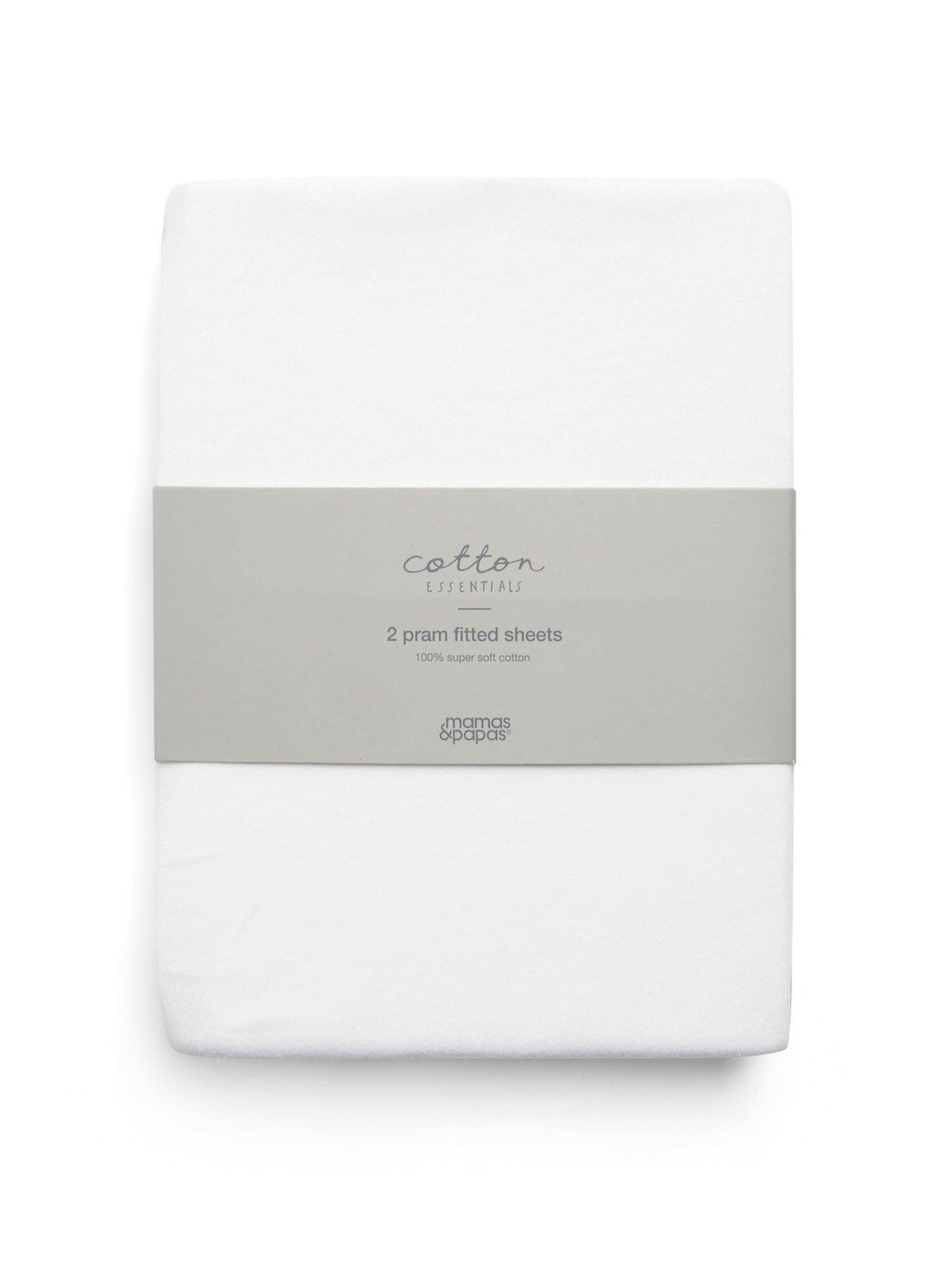 Image 3 of 3 of Mamas & Papas 2 Moses/Carrycot Fitted Sheets (35x78) White
