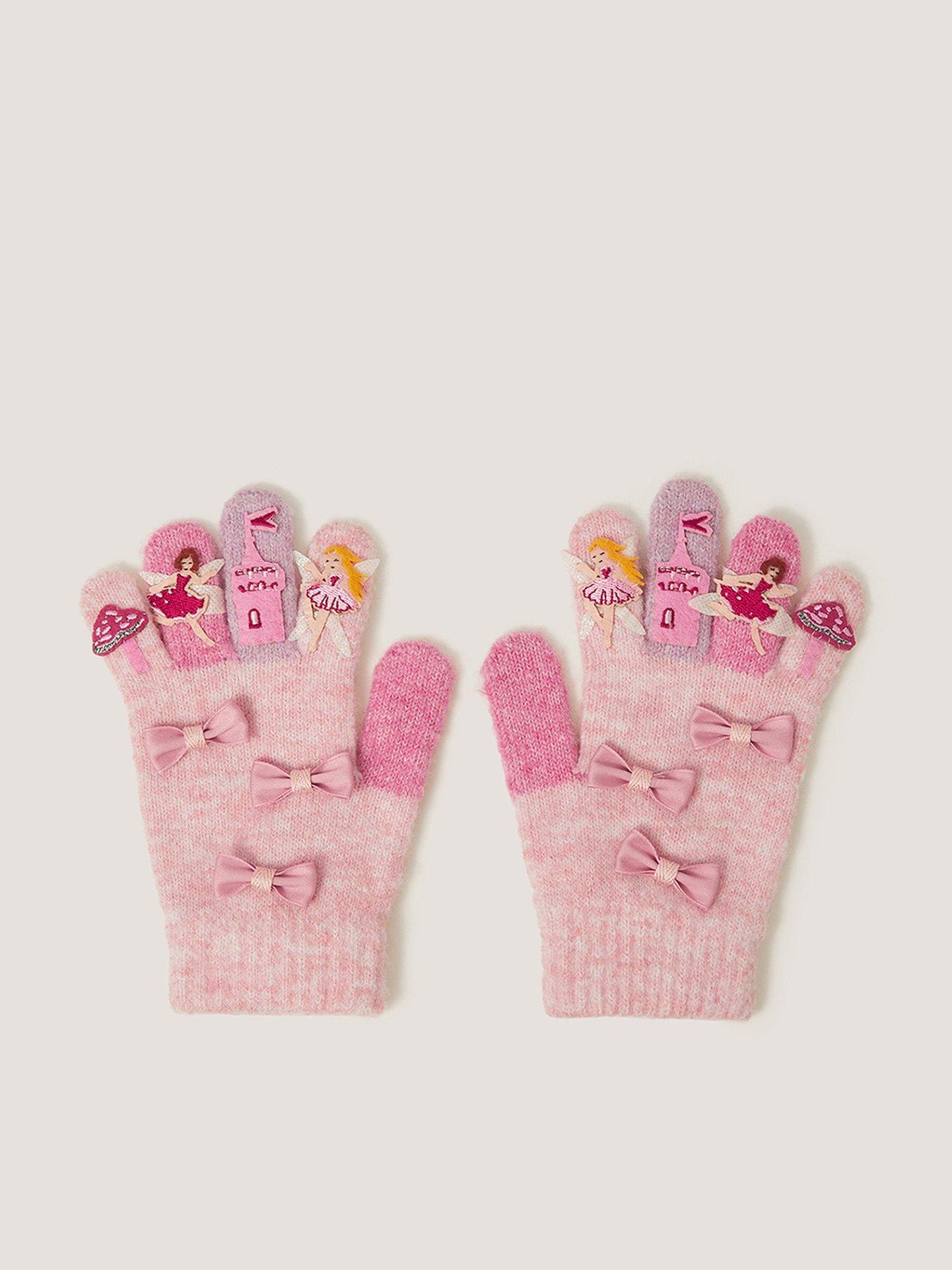 Image 1 of 2 of Monsoon Girls Fairy Novelty Bow Trim Gloves - Multi