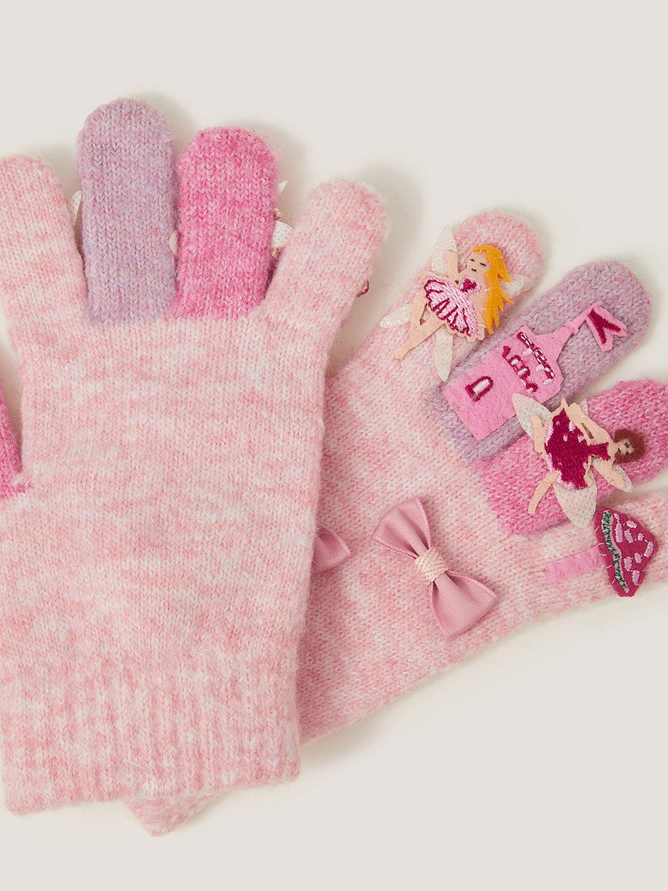 Image 2 of 2 of Monsoon Girls Fairy Novelty Bow Trim Gloves - Multi