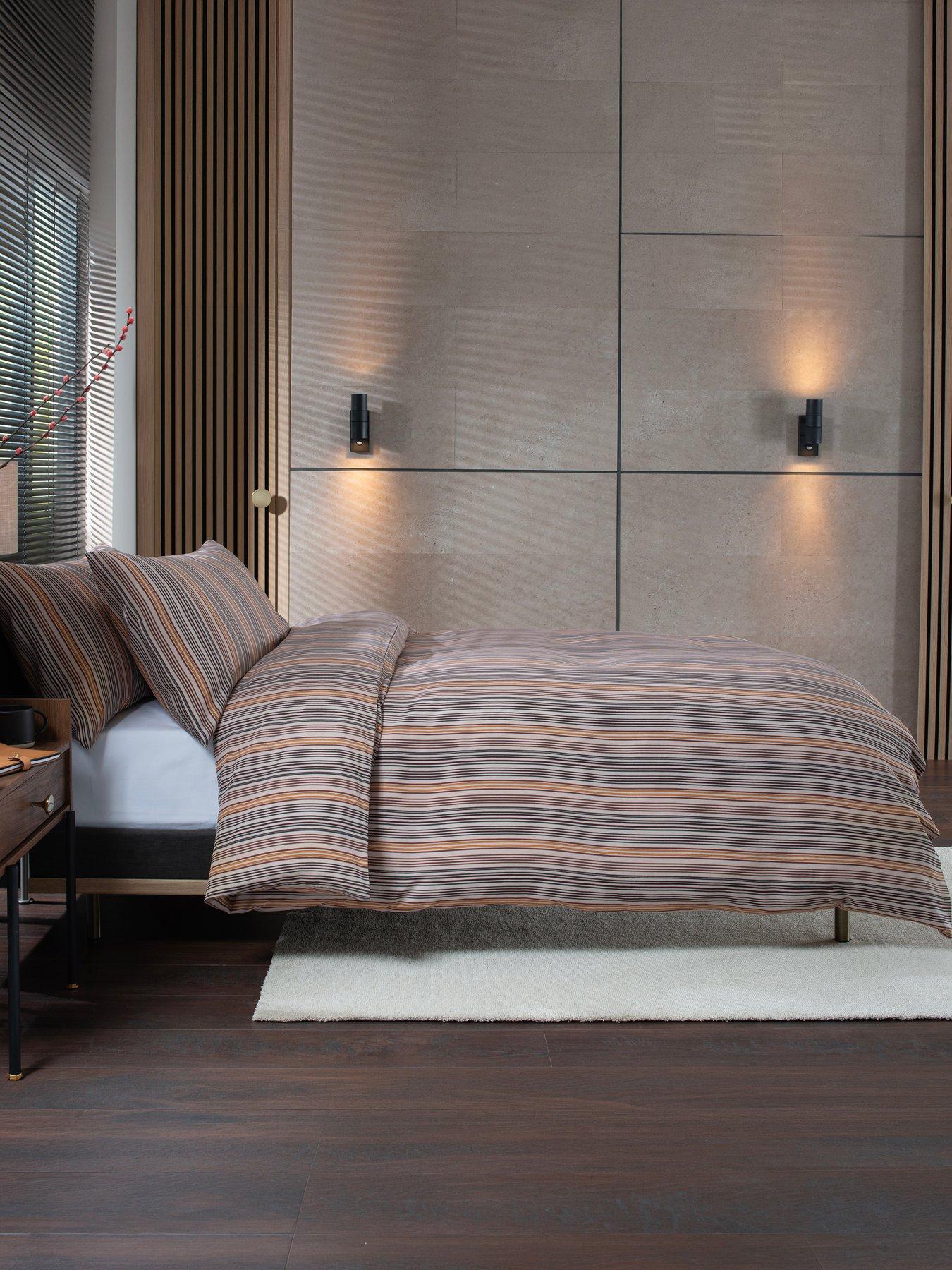 Image 1 of 4 of Studio 1846 Studio 1846 Fine Stripe Double Duvet Set