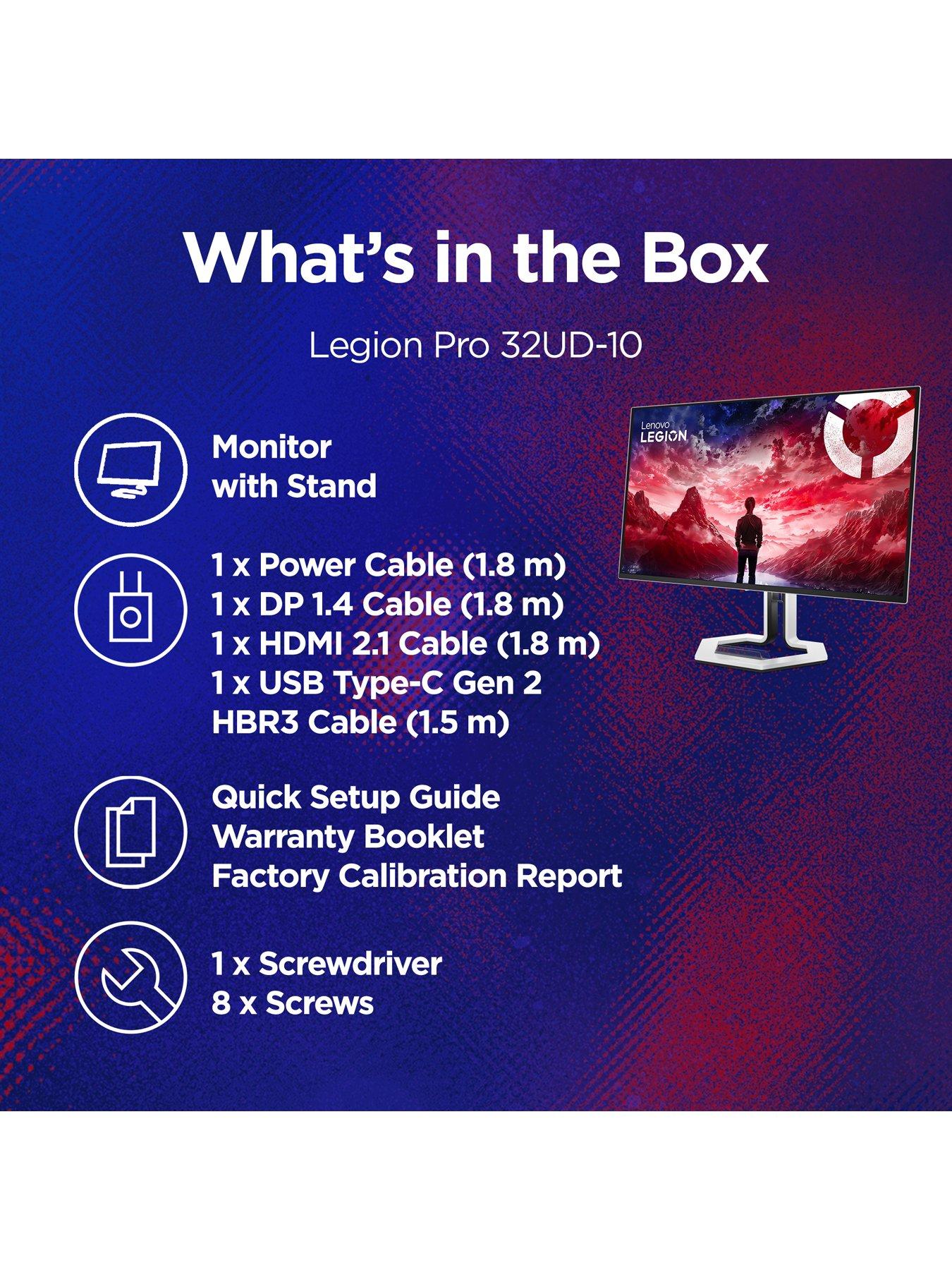 Image 6 of 6 of Lenovo Legion Pro 32UD-10 31.5" 4K OLED Gaming Monitor - 240Hz, DisplayHDR True Black 400, USB-C Docking, G-SYNC, FreeSync Premium Pro