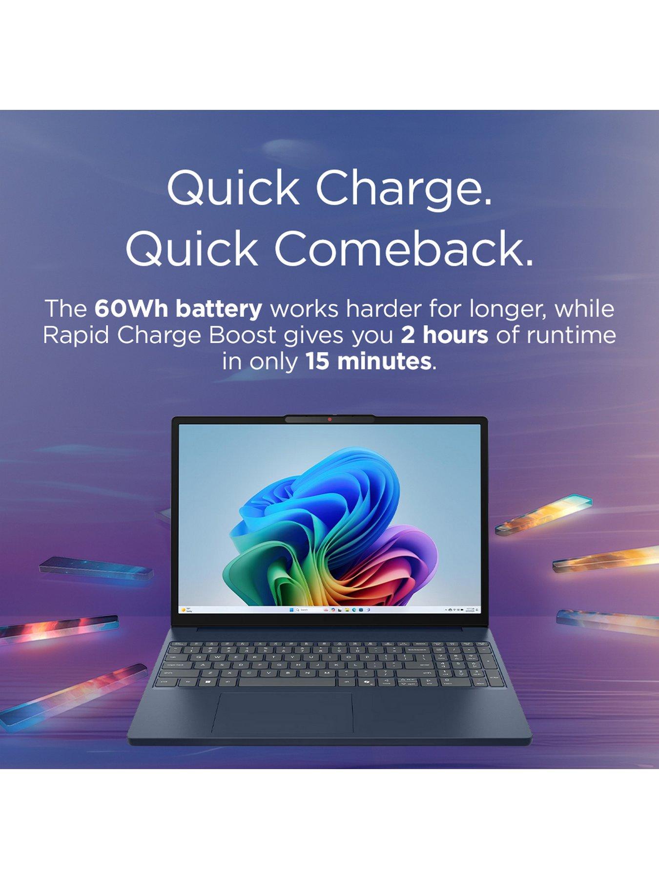 Image 5 of 7 of Lenovo IdeaPad Slim 3 15.3in Laptop - Copilot+ PC - Intel Core Ultra 5, 16GB RAM, 512GB SSD, WUXGA IPS, Blue - No Power Adaptor Included