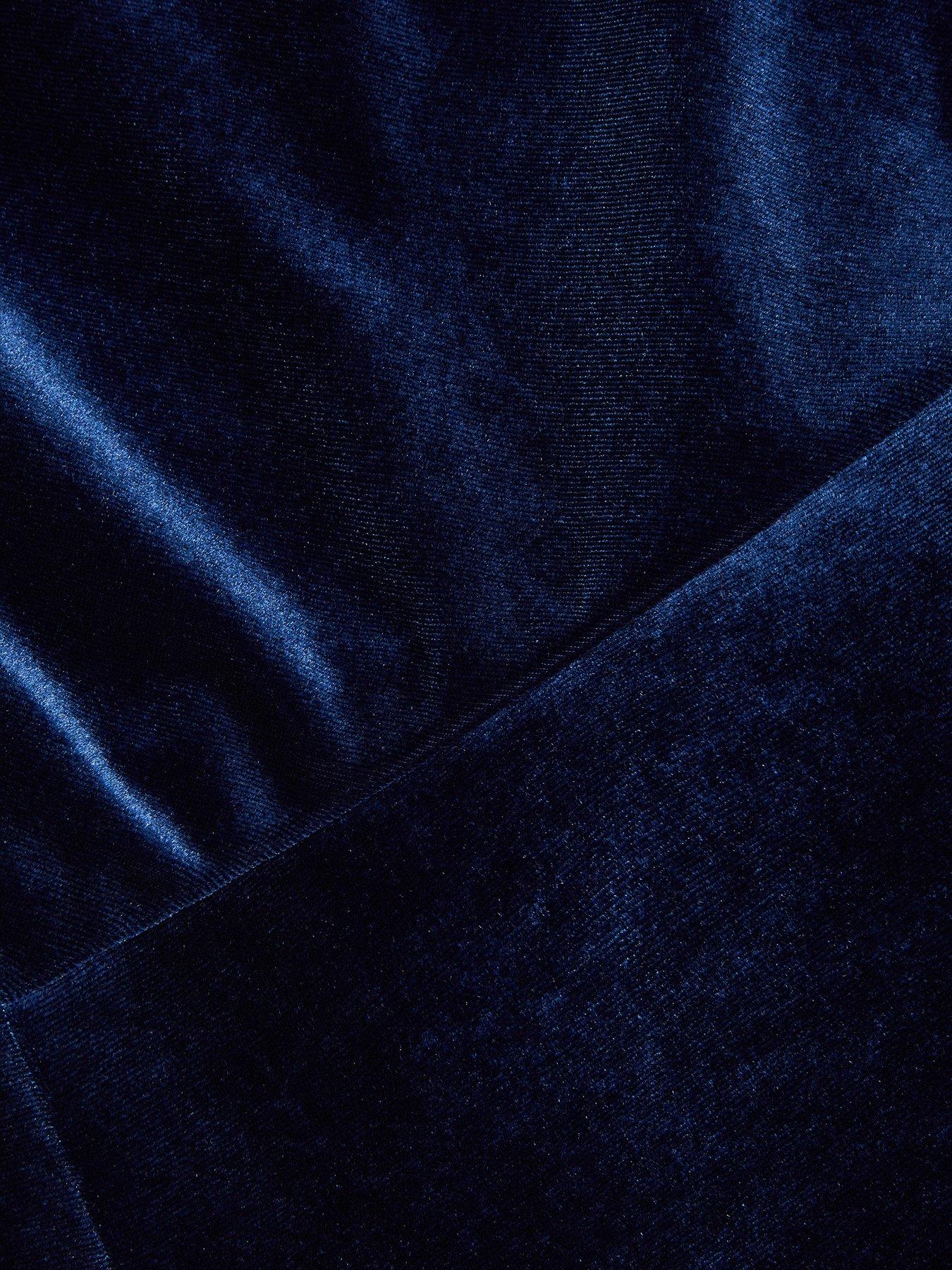 Image 4 of 4 of Monsoon Girls Draped Neck Bow Shoulder Dress - Navy
