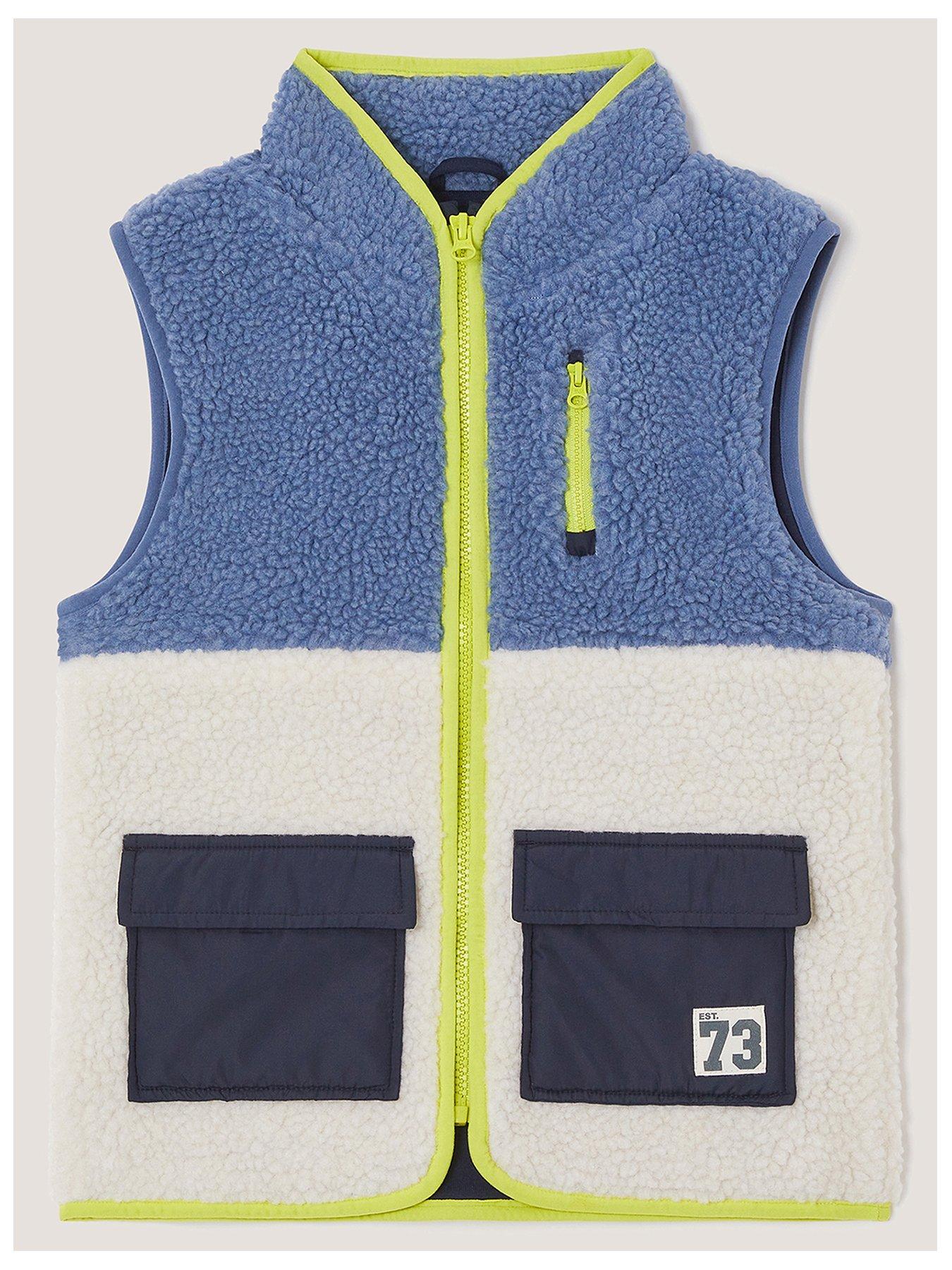 Image 2 of 4 of Monsoon Boys Colourblock Borg Gilet - Blue