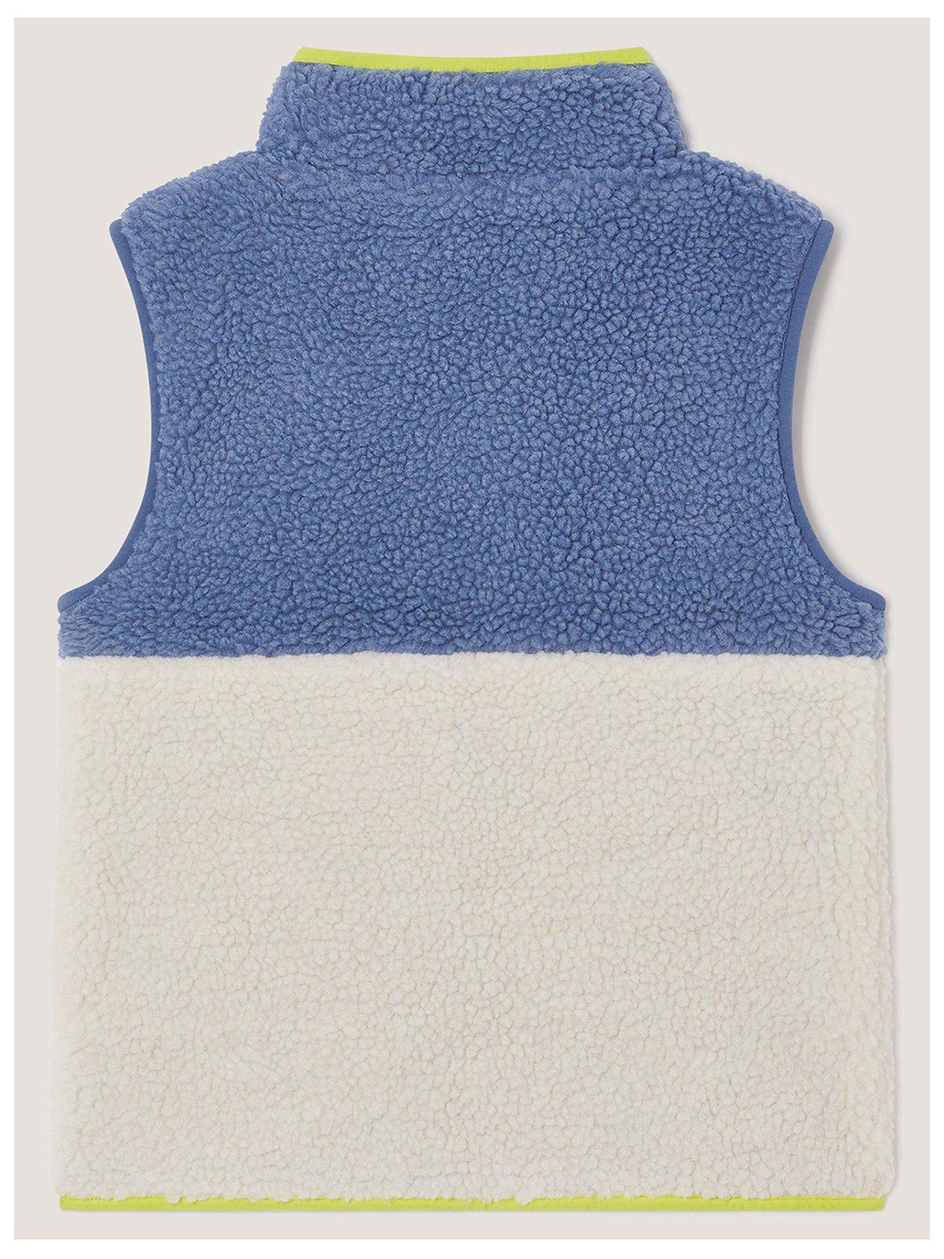 Image 3 of 4 of Monsoon Boys Colourblock Borg Gilet - Blue