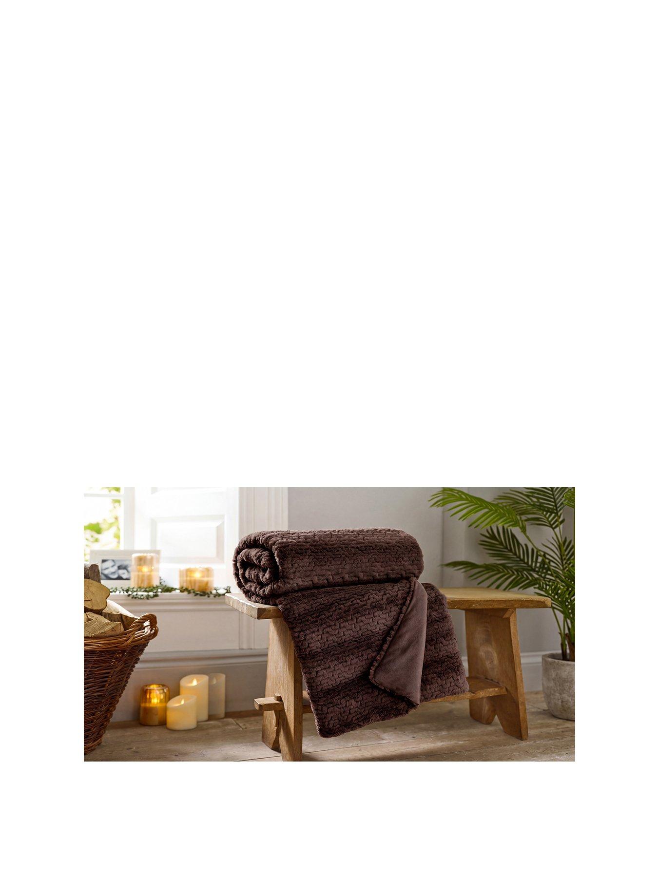 Image 2 of 2 of The Lyndon Co Tlc Ashridge Faux Fur 130x170cm Chocolate