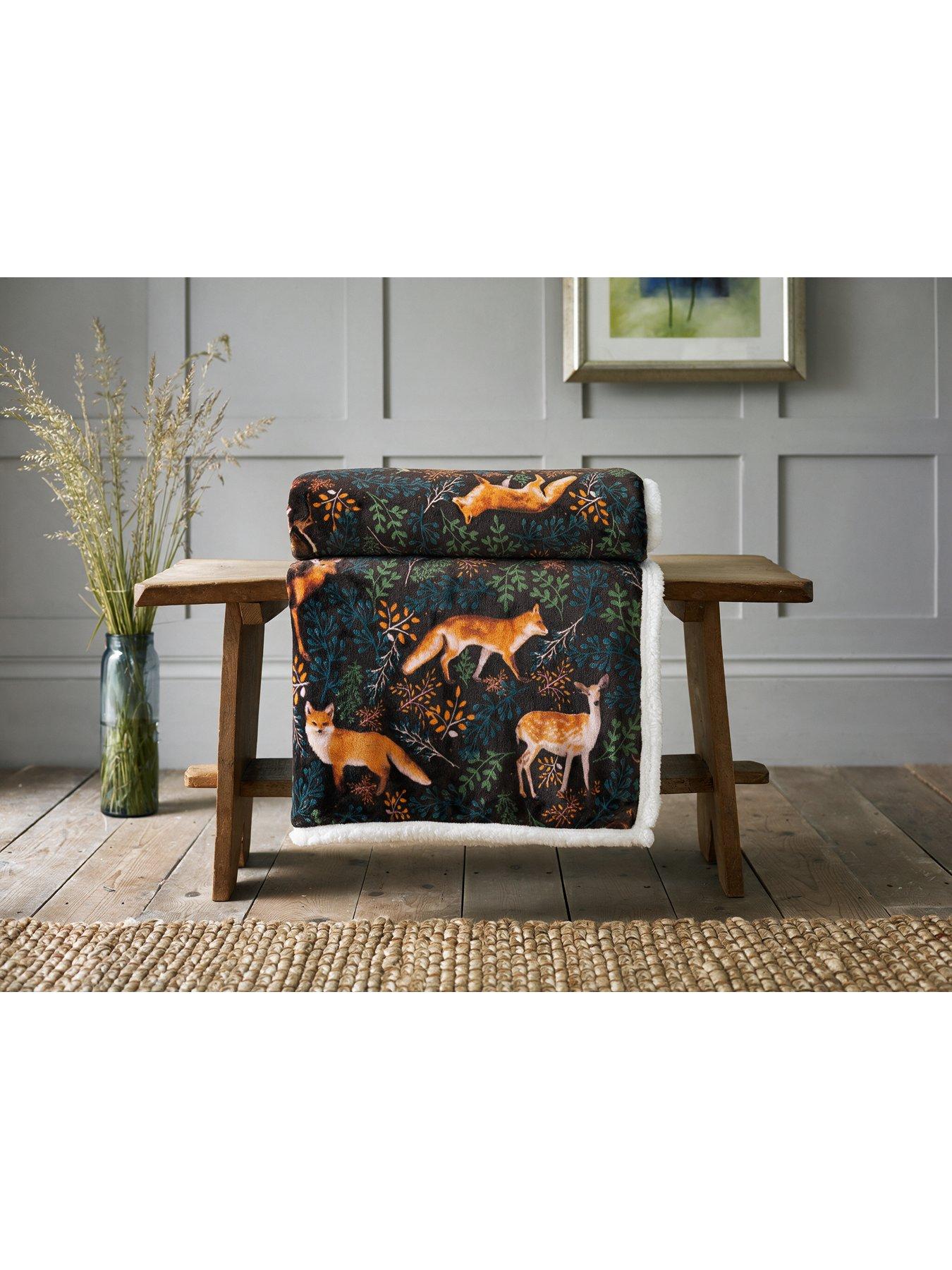 Image 1 of 2 of Deyongs Dy Fox And Deer Throw Chocolate 140x180cm