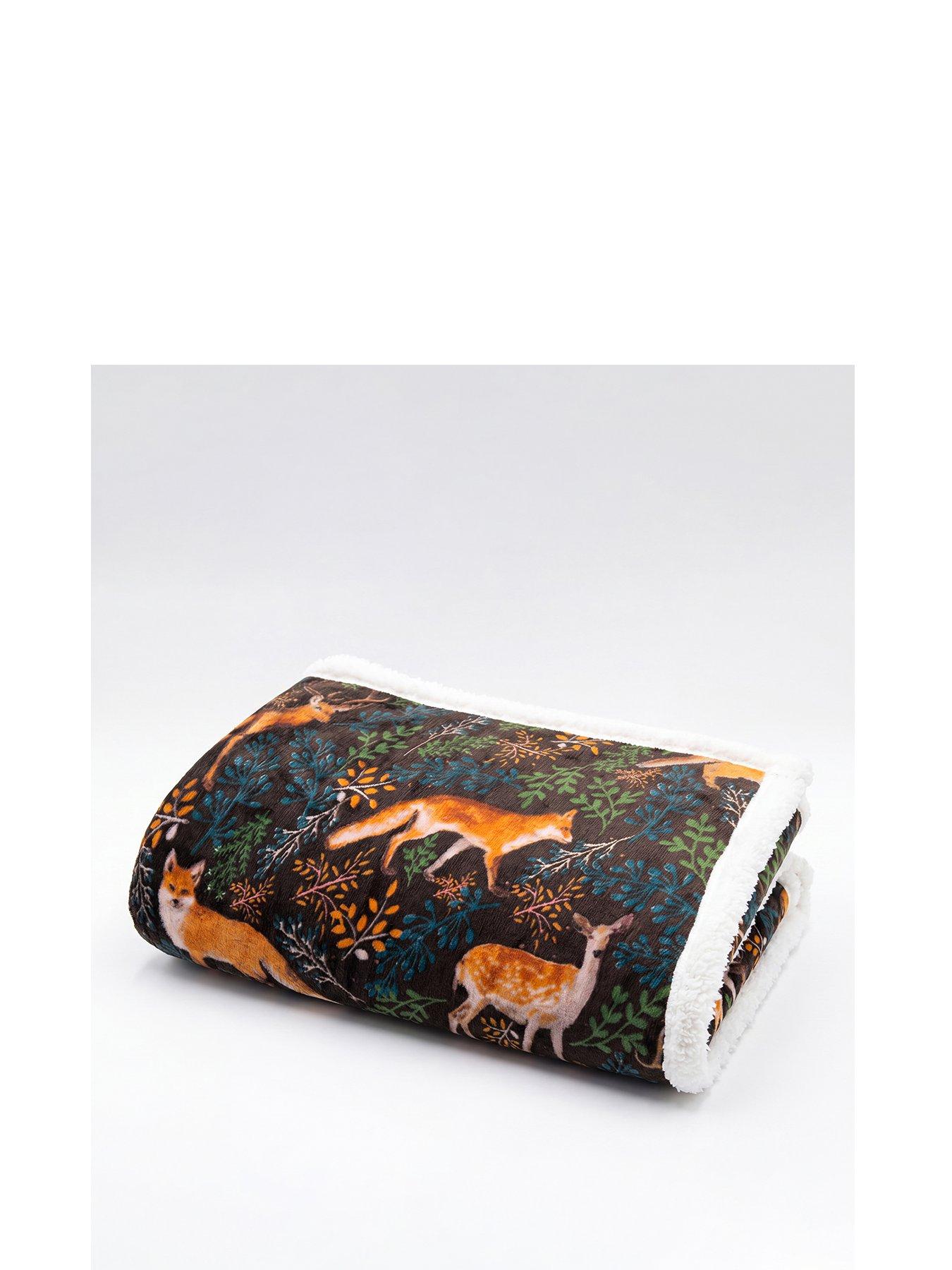 Image 2 of 2 of Deyongs Dy Fox And Deer Throw Chocolate 140x180cm
