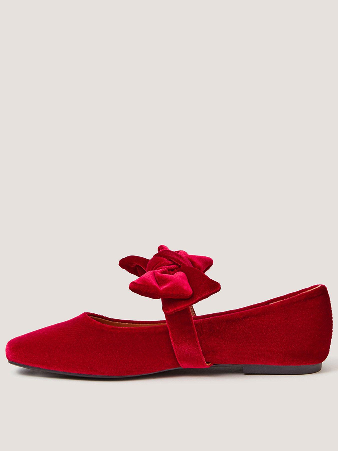 Monsoon Jolie Velvet Bow Pump