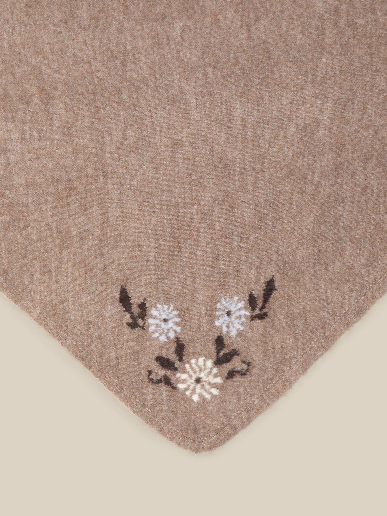 Image 2 of 3 of Monsoon Flic Floral Embroidered Triangle Scarf