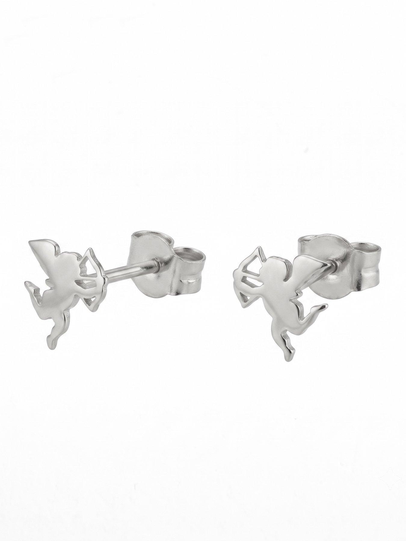 Image 3 of 4 of Seol + Gold Sterling Silver Mini Cupid Studs