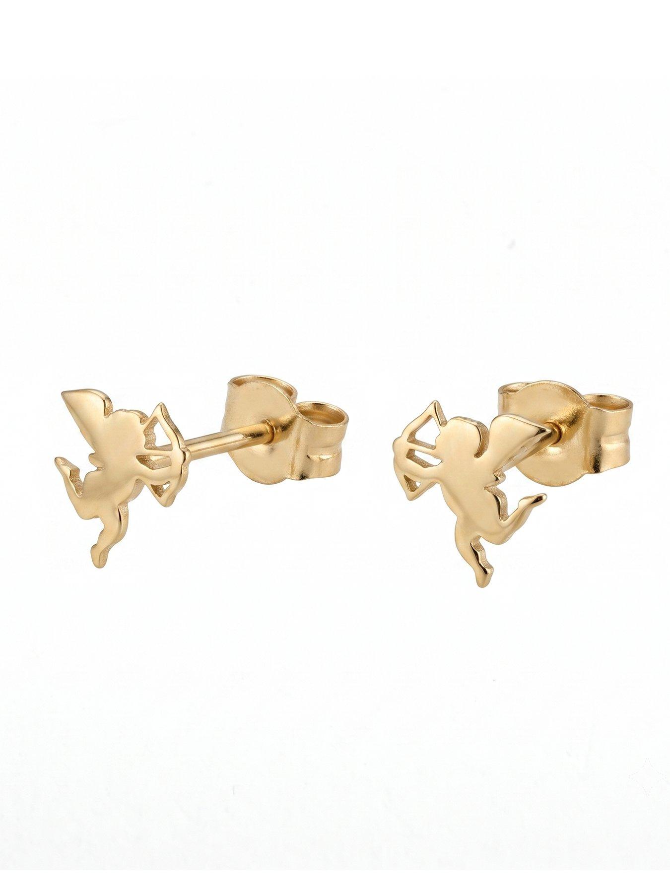 Image 3 of 4 of Seol + Gold 18ct Gold Plated Mini Cupid Studs