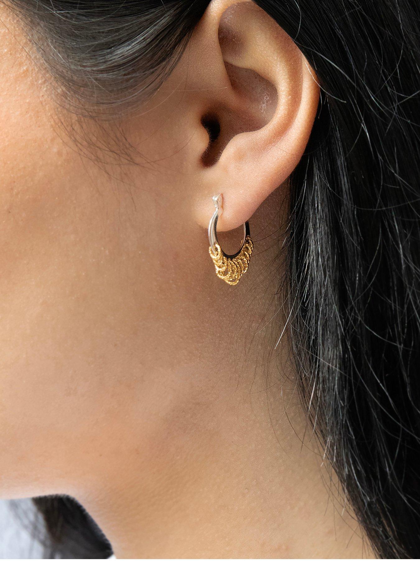 Seol + Gold Mixed Metal Shaker Hoop Earrings