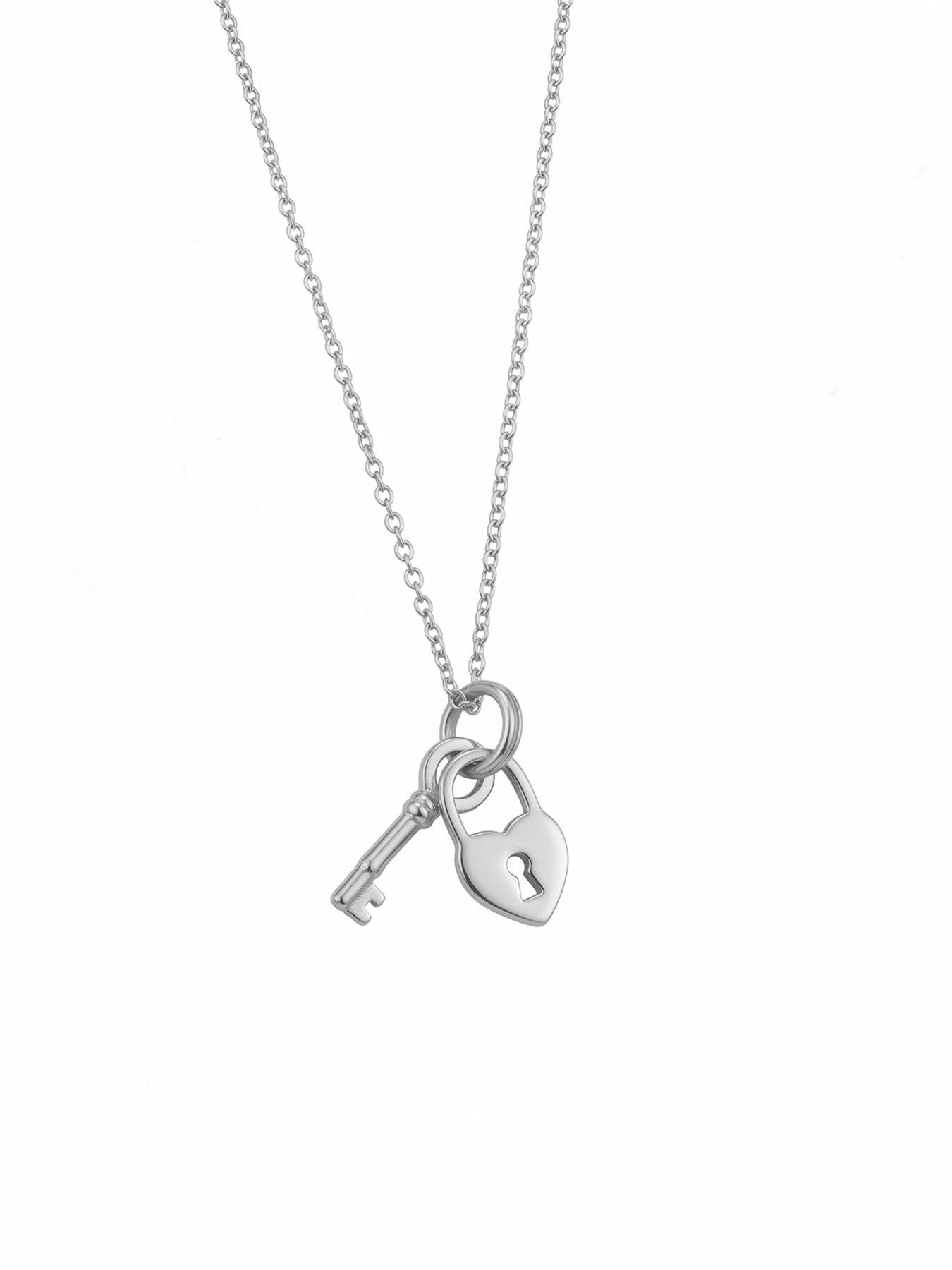 Image 2 of 4 of Seol + Gold Sterling Silver Lock & Key Charm Necklace