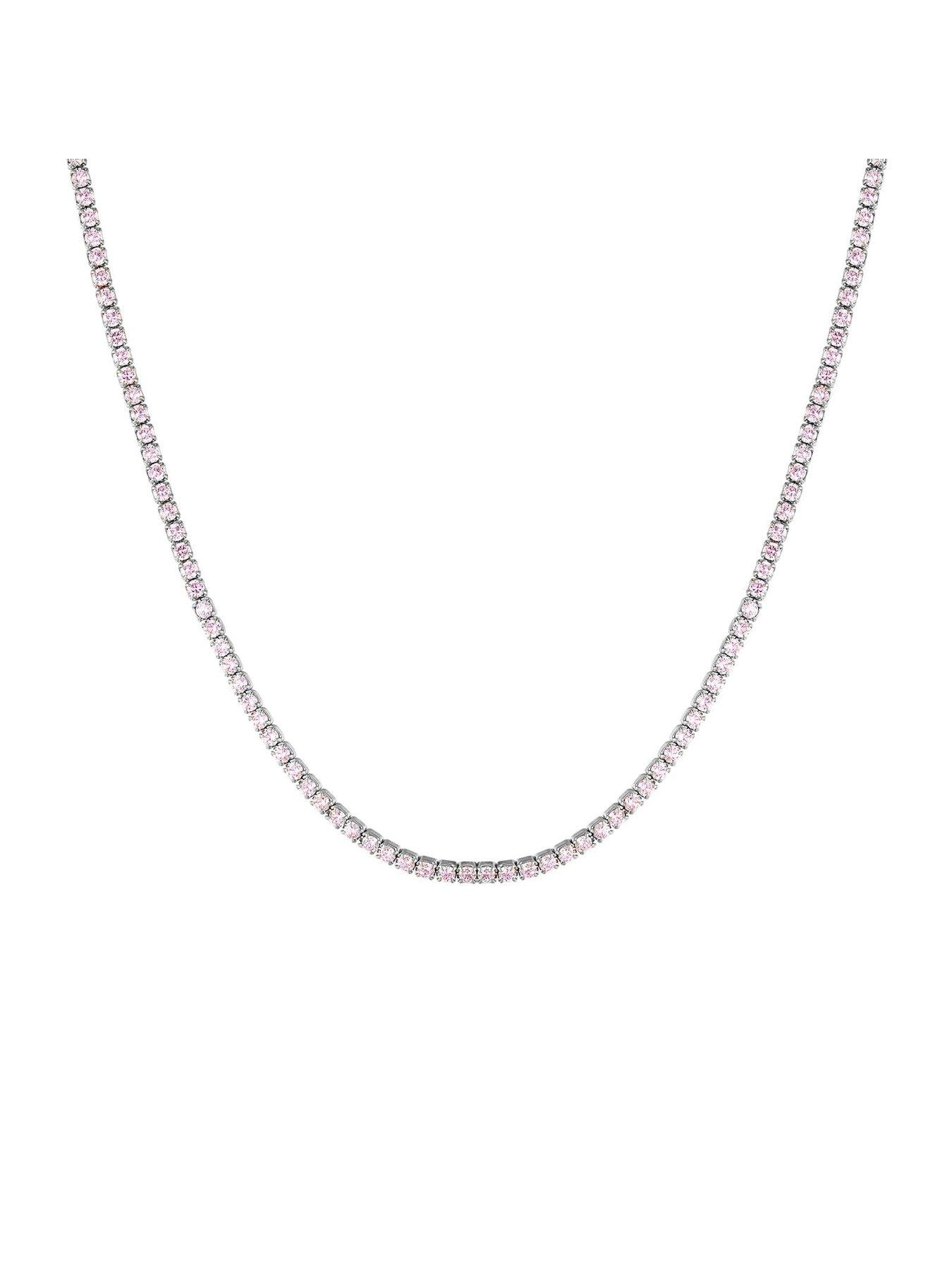 Image 2 of 5 of Seol + Gold Sterling Silver Pink CZ Tennis Choker
